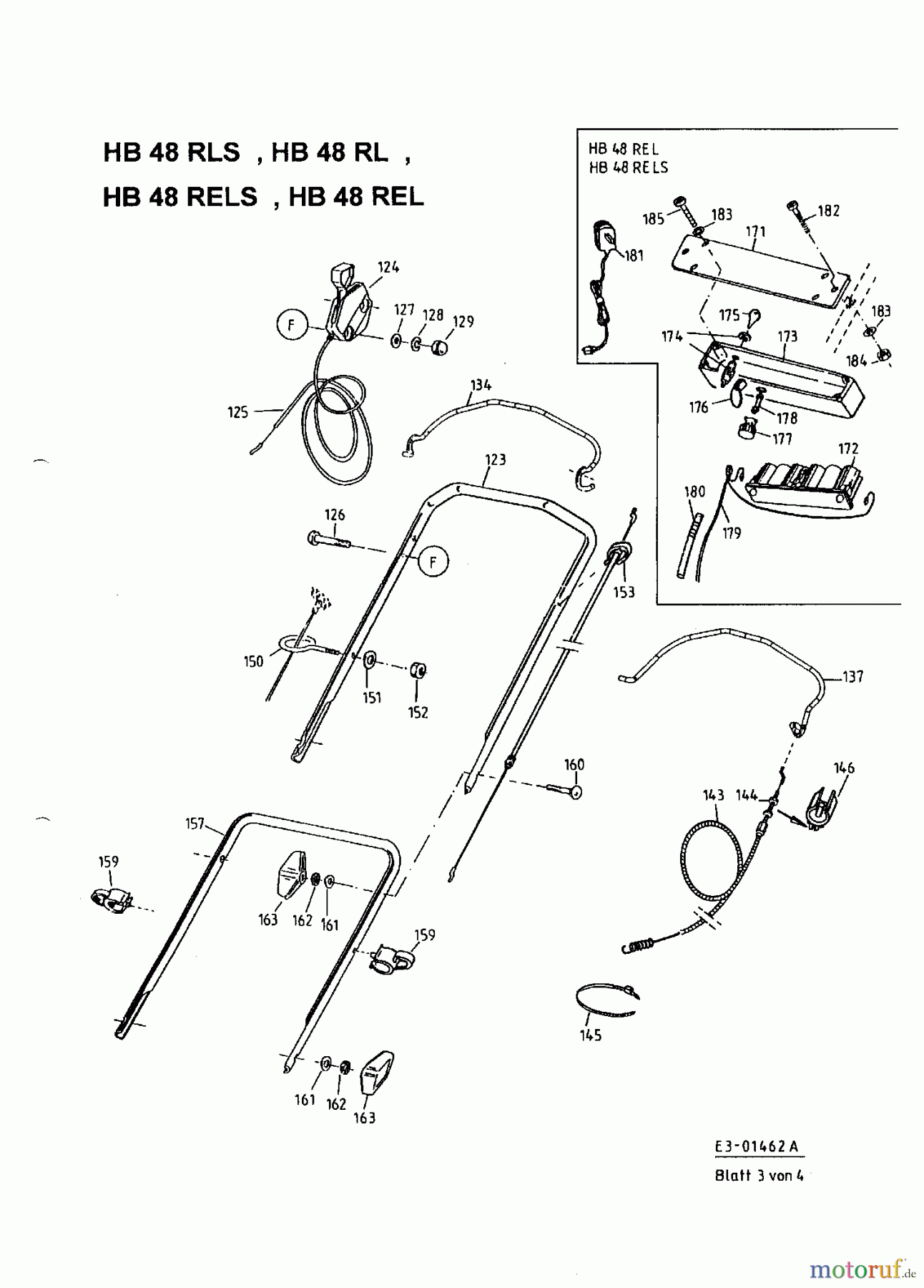 Gutbrod Petrol mower self propelled HB 48 RLS 12C-T58X690 (2000) Handle