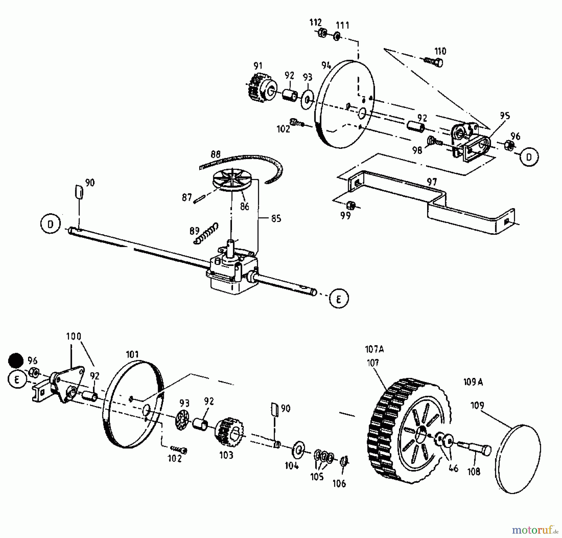 Gutbrod Petrol mower self propelled HB 48 RL 12C-T58V604 (2000) Gearbox
