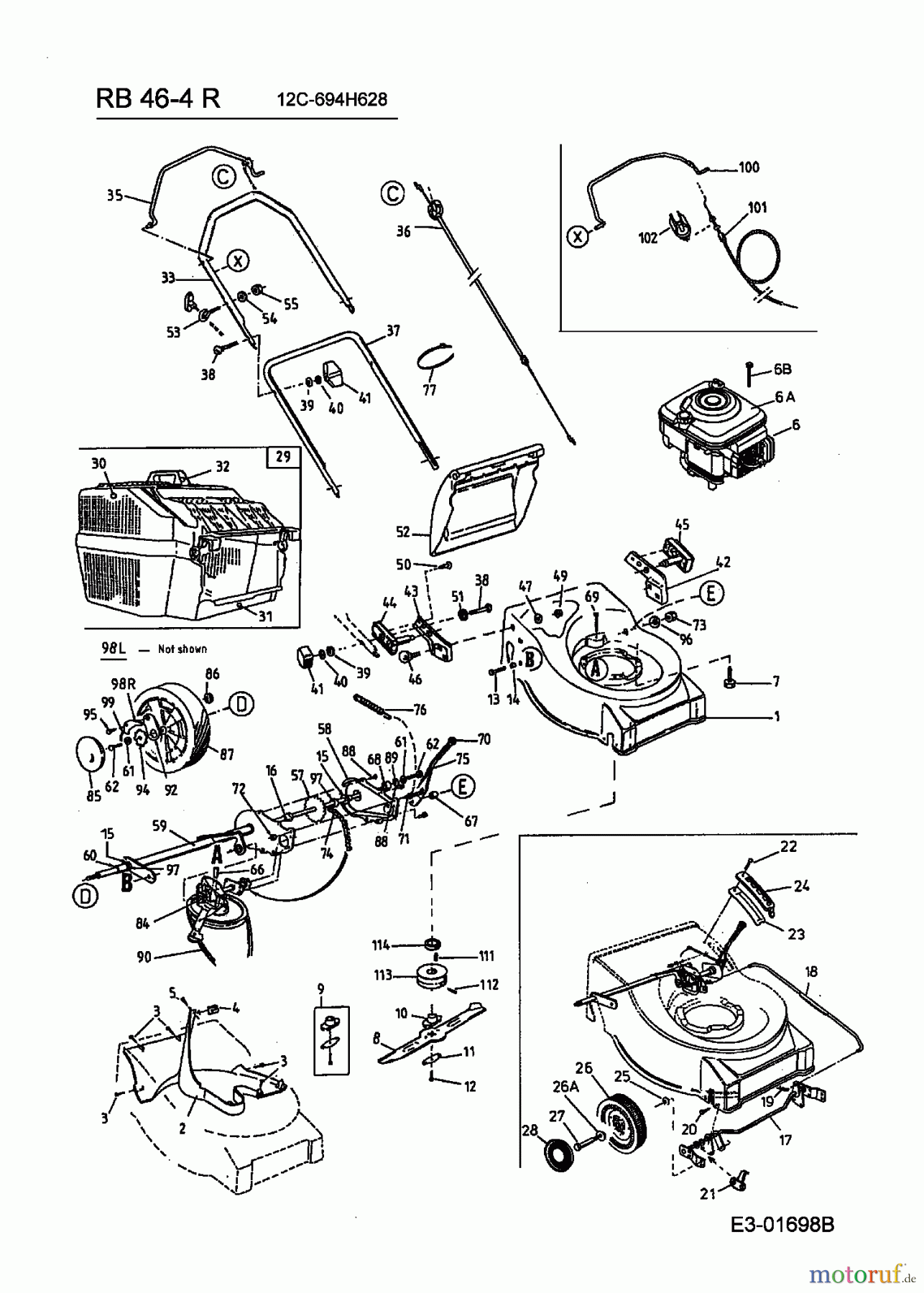  Raiffeisen Petrol mower self propelled RB 46-4 R 12C-694H628  (2004) Basic machine