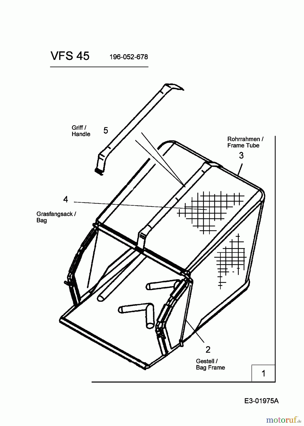  MTD Petrol verticutter VG 45 B 16CH6A0E678  (2008) Bag