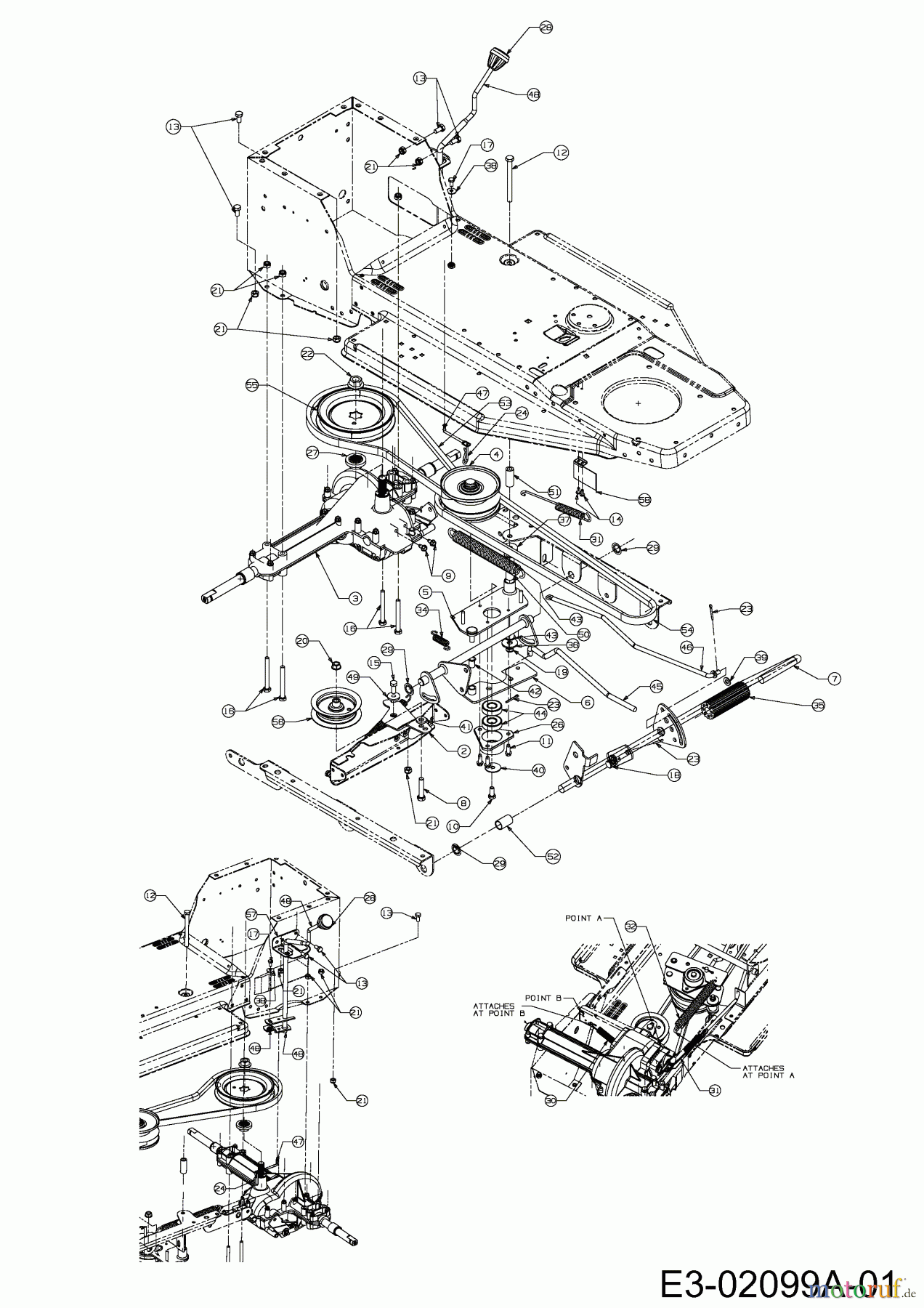  Fleurelle Lawn tractors AMH 1200 13D1452C619  (2005) Drive system