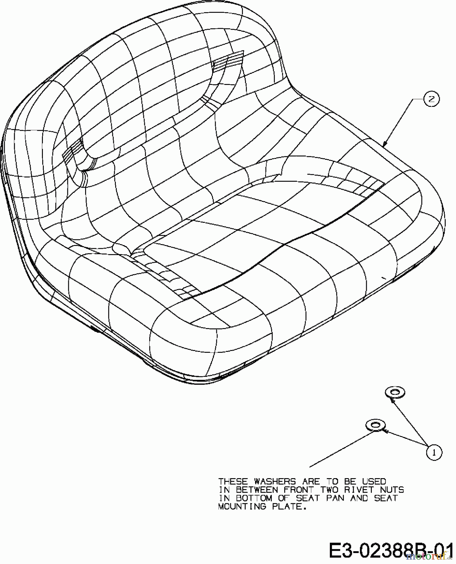  Efco Lawn tractors Formula 97/13.5 T 13AH779F637  (2007) Seat low back (248mm)