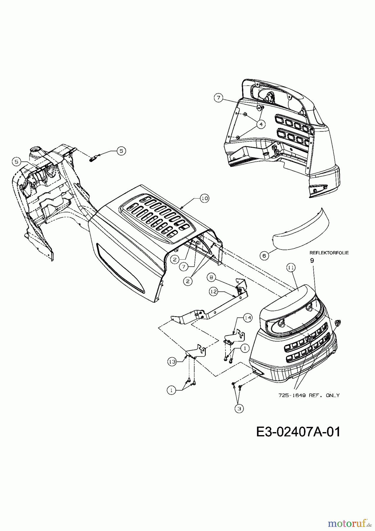  Bolens Lawn tractors BL 155/92 A 13A3481E684  (2007) Engine hood 1-Style