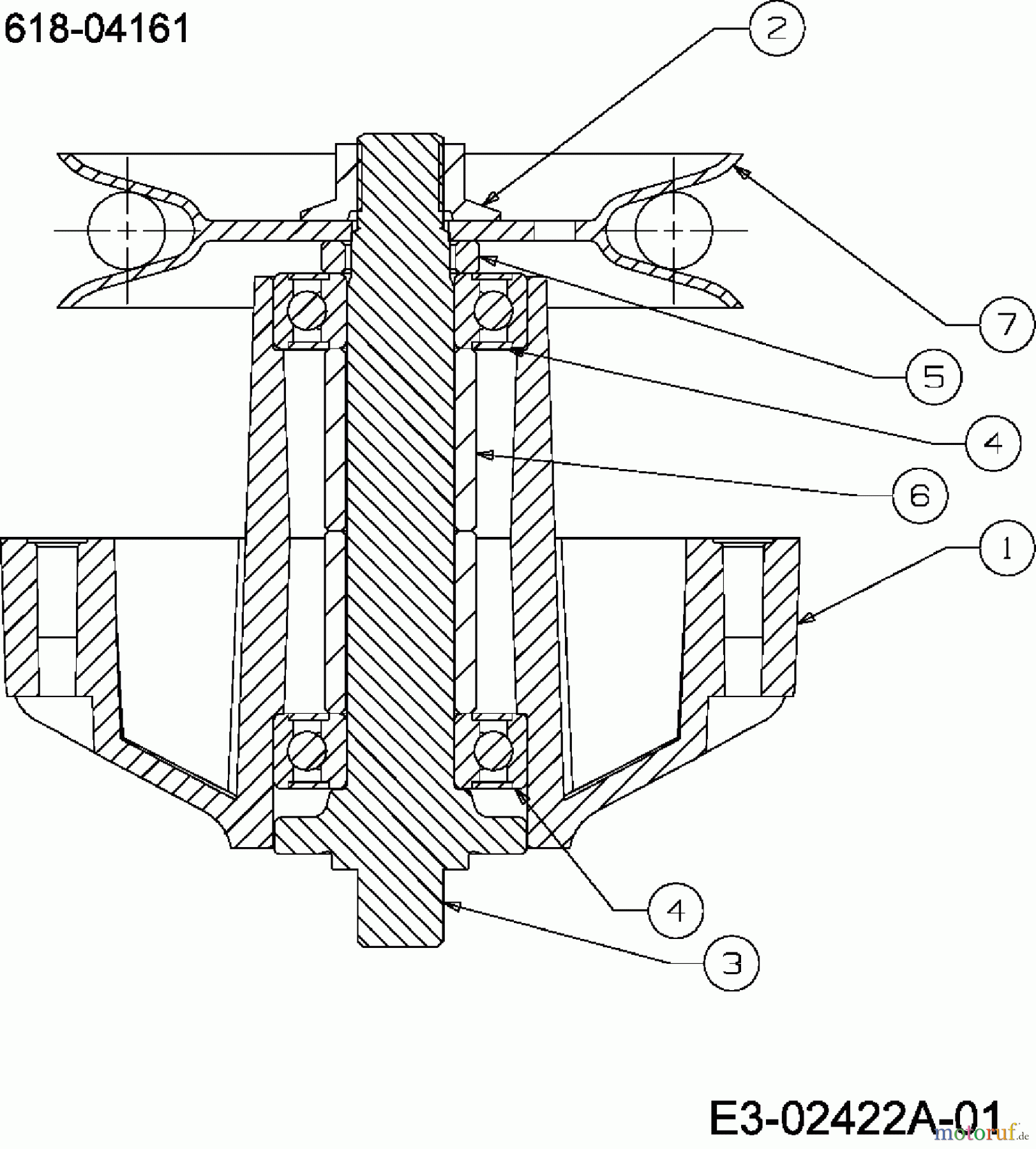  Bolens Lawn tractors BL 220/122 H 13A7491J684  (2007) Spindle 618-04161