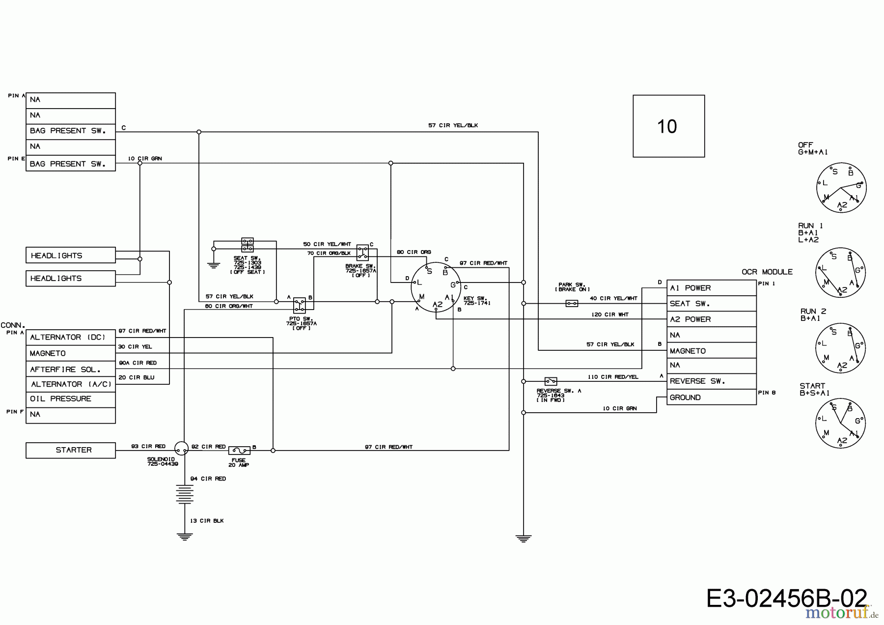  Black Edition Lawn tractors 220-105 TWIN H 13AU71GN615  (2018) Wiring diagram