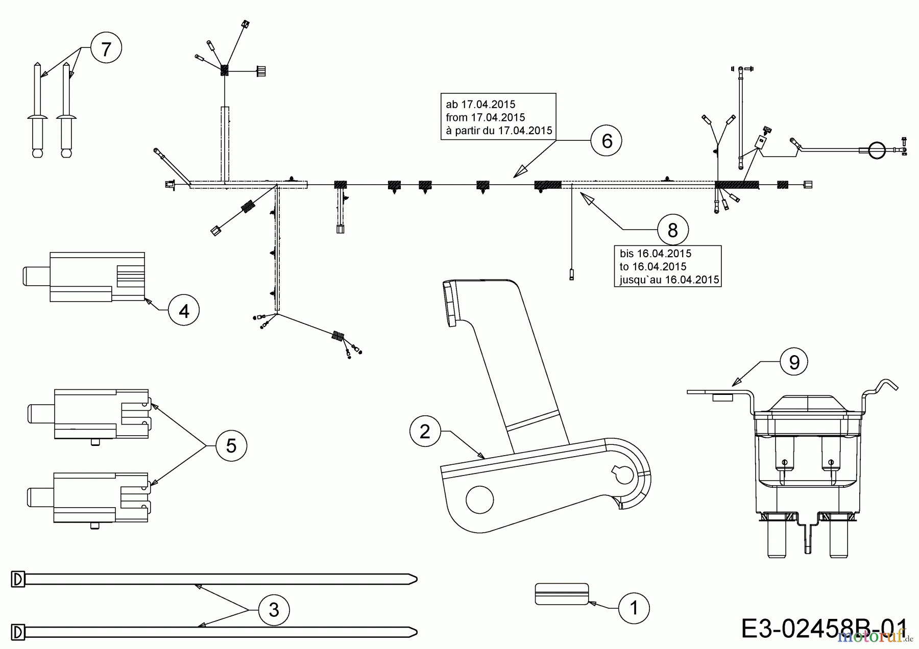 Black Edition Lawn tractors 200-107 Twin 13HT797G615 (2015) Electric parts