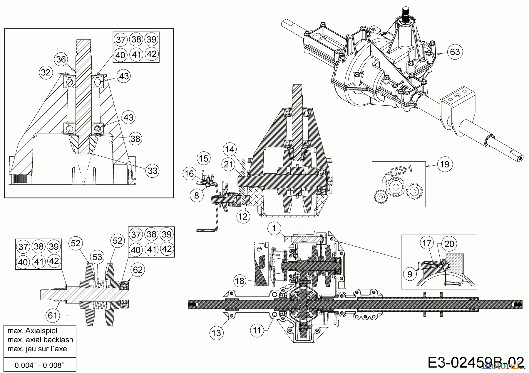 Cub Cadet Lawn tractors CC 714 TE 13H277DE603 (2015) Gearbox 618-04575A
