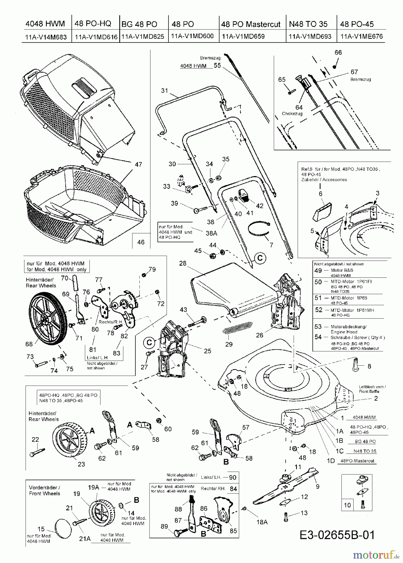  Black-Line Petrol mower 4048 HWM 11A-V14M683  (2007) Basic machine