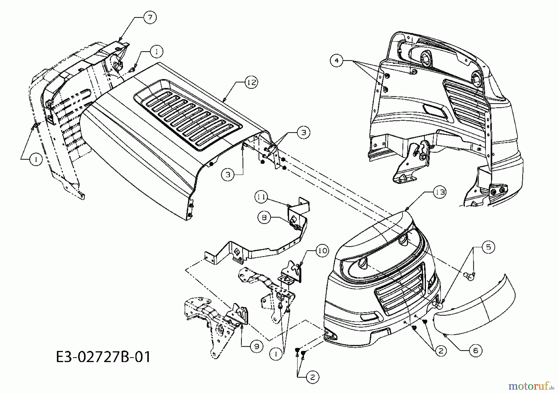  Bolens Lawn tractors BL 135/92 AT 13AH781E684  (2008) Engine hood 1-Style