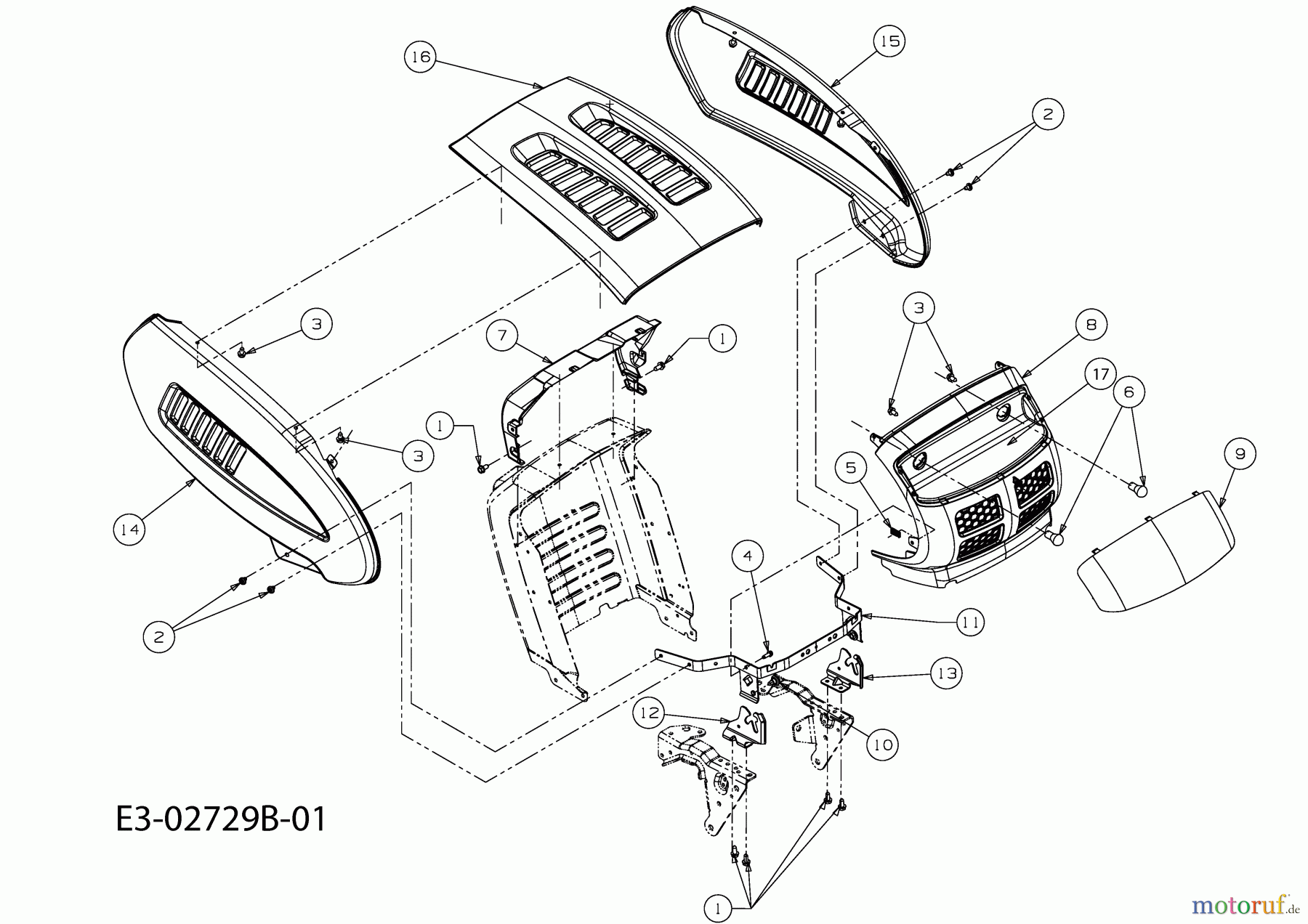  Silverline Lawn tractors 18/92 AT 13AN783E677  (2009) Engine hood 3-Style