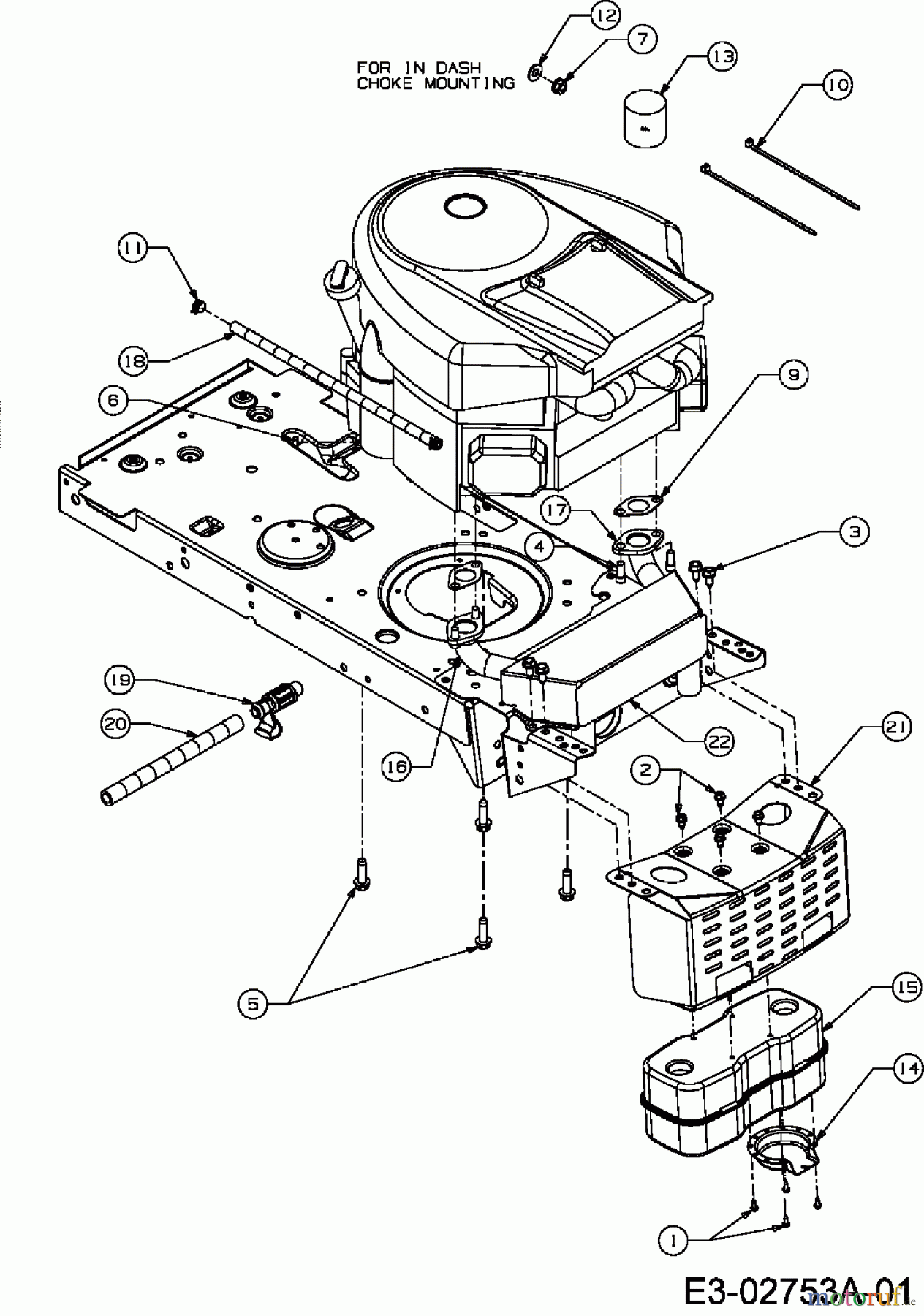 Silverline Lawn tractors Silvertrac 18 T/107 T 13AT763G477 (2007) Engine accessories
