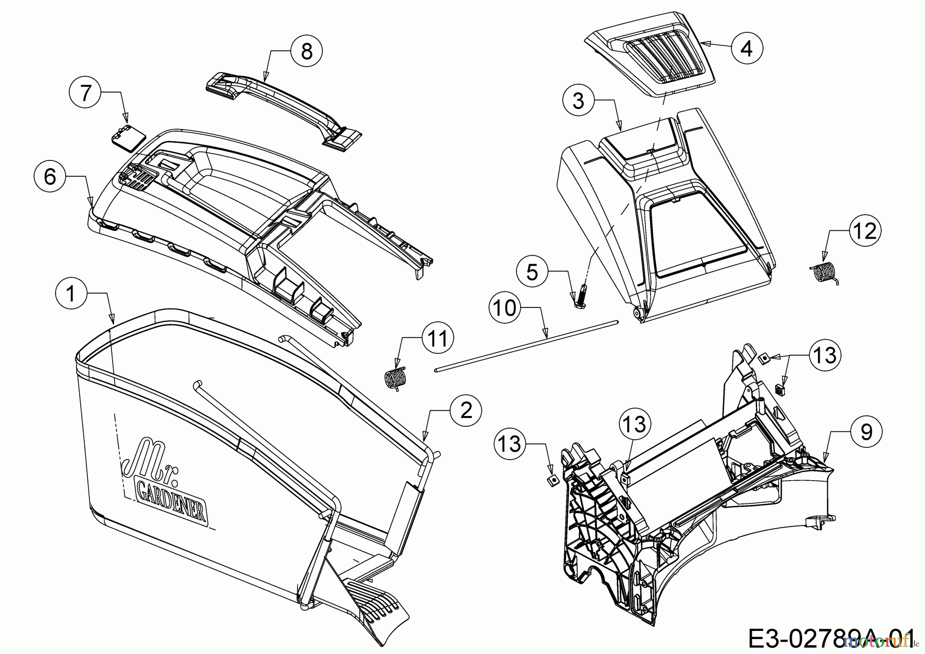  Mr.Gardener Petrol mower self propelled HW 53 BA 12A-PN8R629  (2015) Grass bag