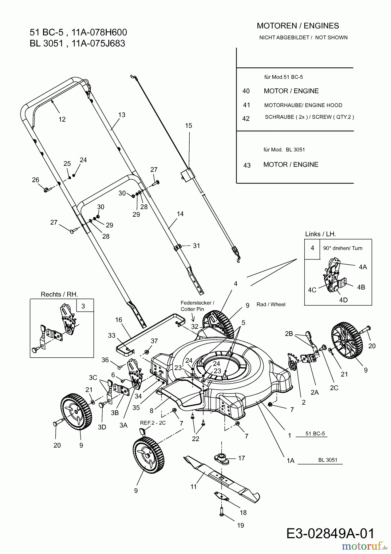  Black-Line Petrol mower BL 3051 11A-075J683  (2014) Basic machine