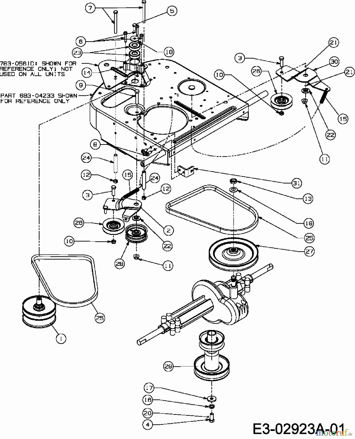Yard-Man Lawn tractors DX 70 13B-334-643 (2010) Drive system, Engine pulley