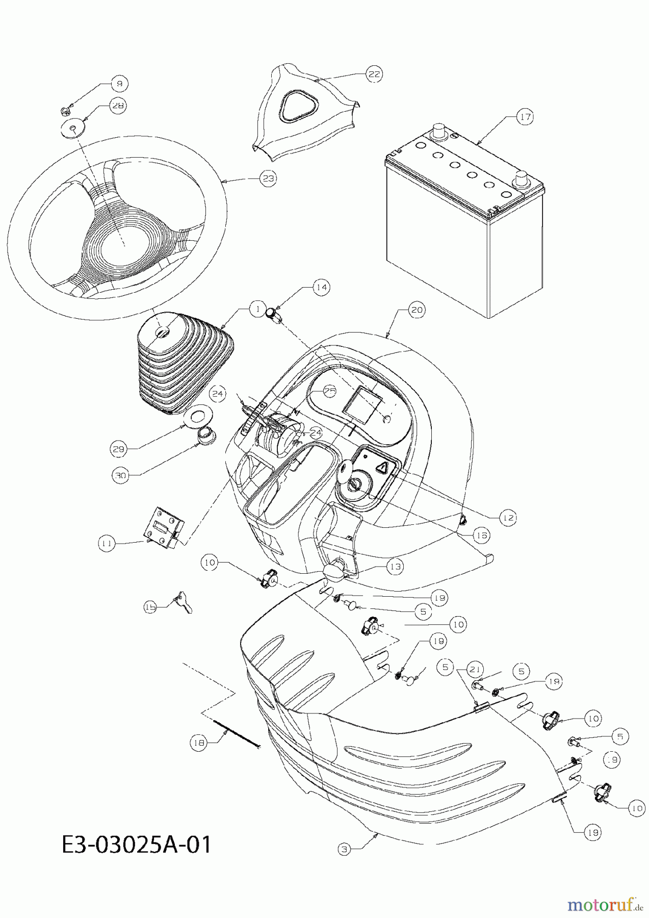 Massey Ferguson Garden tractors MF 21-25 GC 14B-692-695 (2008) Dashboard