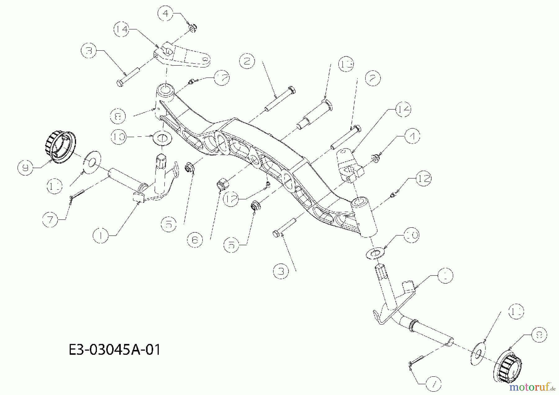 Massey Ferguson Tracteurs de jardin MF 21-22 GC 14A-2E7-695 (2008) Axe avant