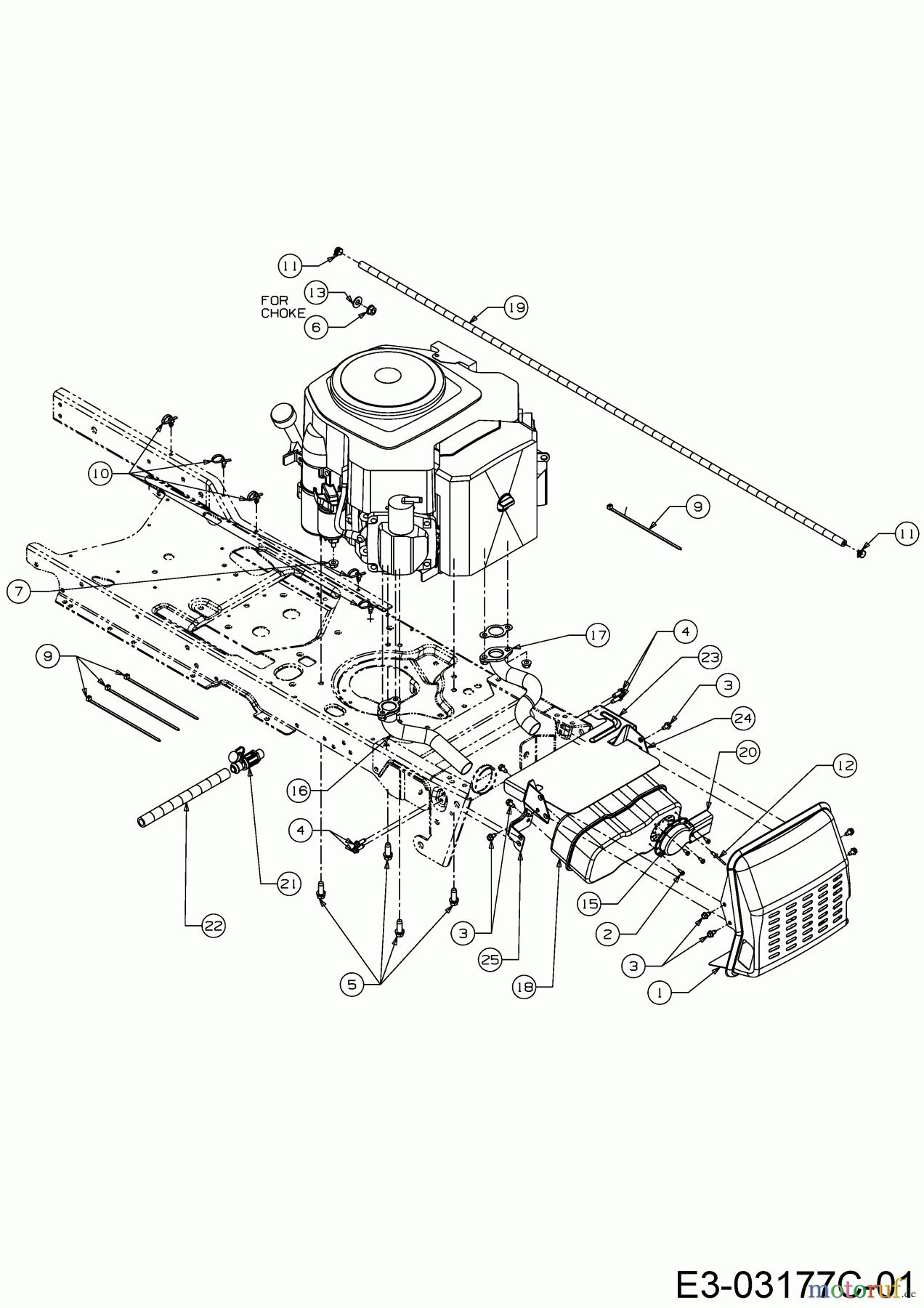 Cub Cadet Zero Turn All Rounder 1050 17AH9BKP603 (2009) Engine accessories