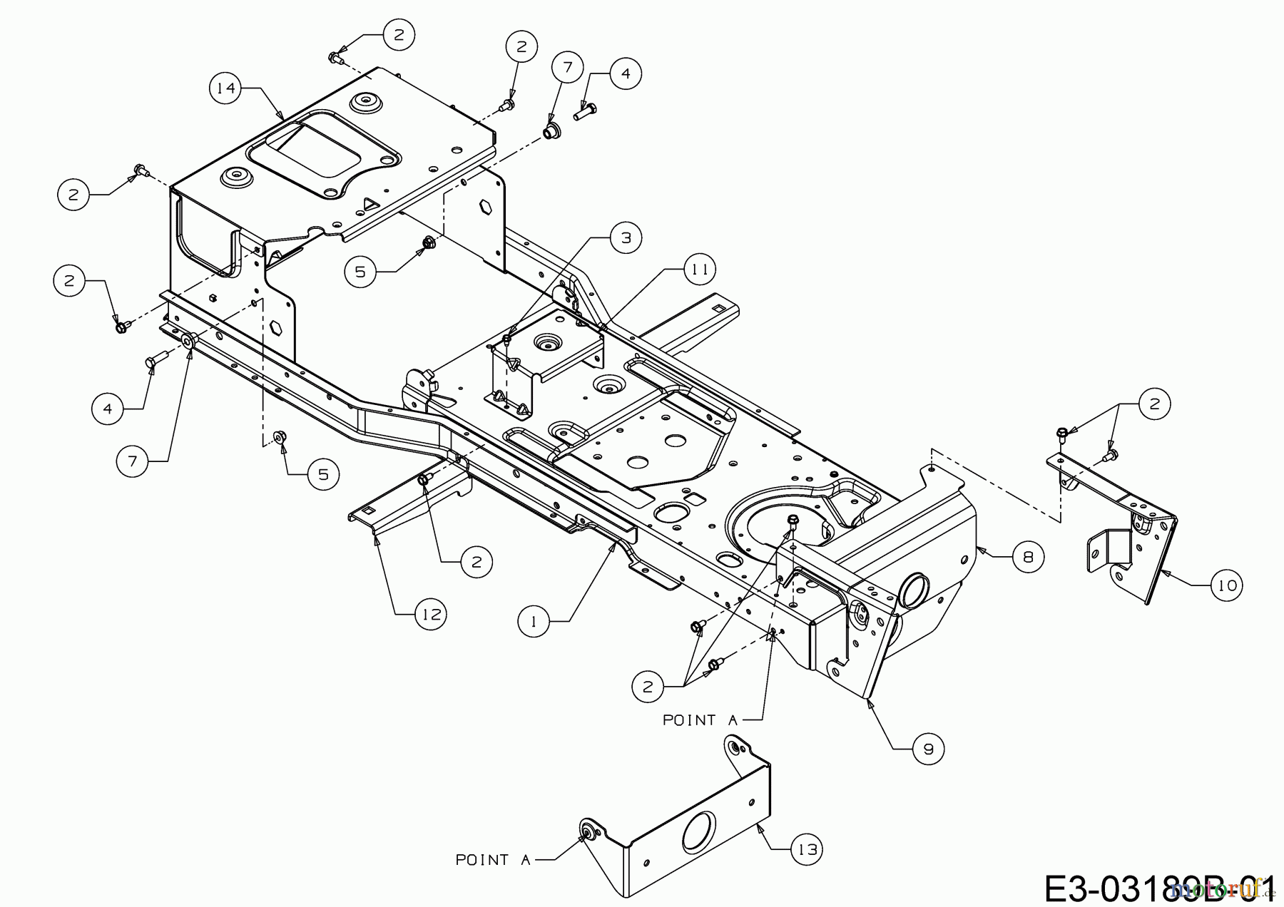 Cub Cadet Zero Turn All Rounder 1050 17AF9BKP603R (2008) Frame, Bumper