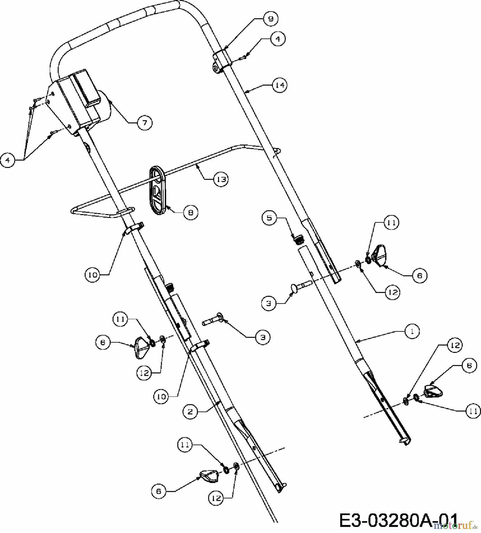 Terradena Electric mower EM 1400 18C-N4S-651 (2007) Handle