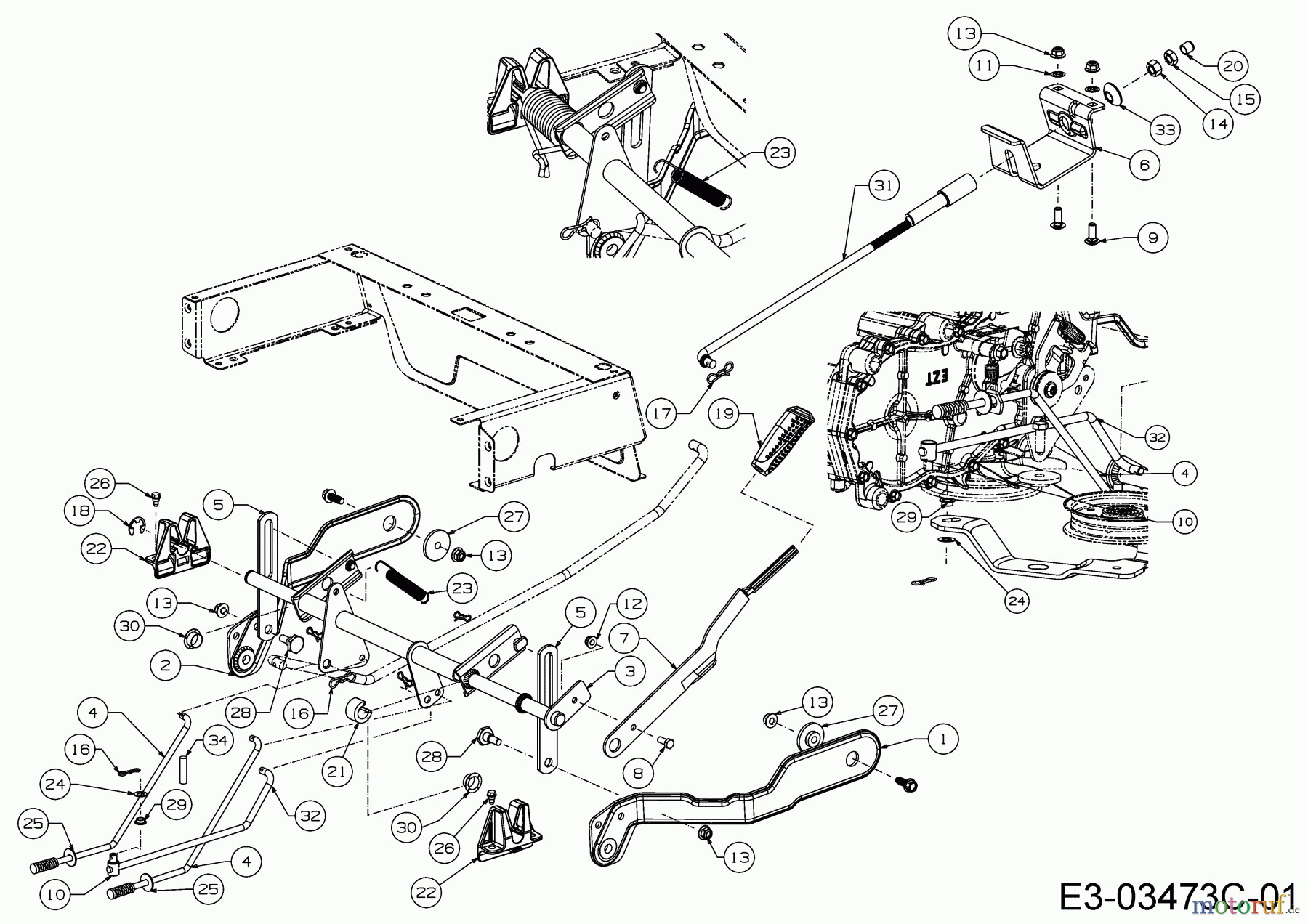 Cub Cadet Zero Turn RZT S 42 17ARCBDS330 (2016) Deck lift