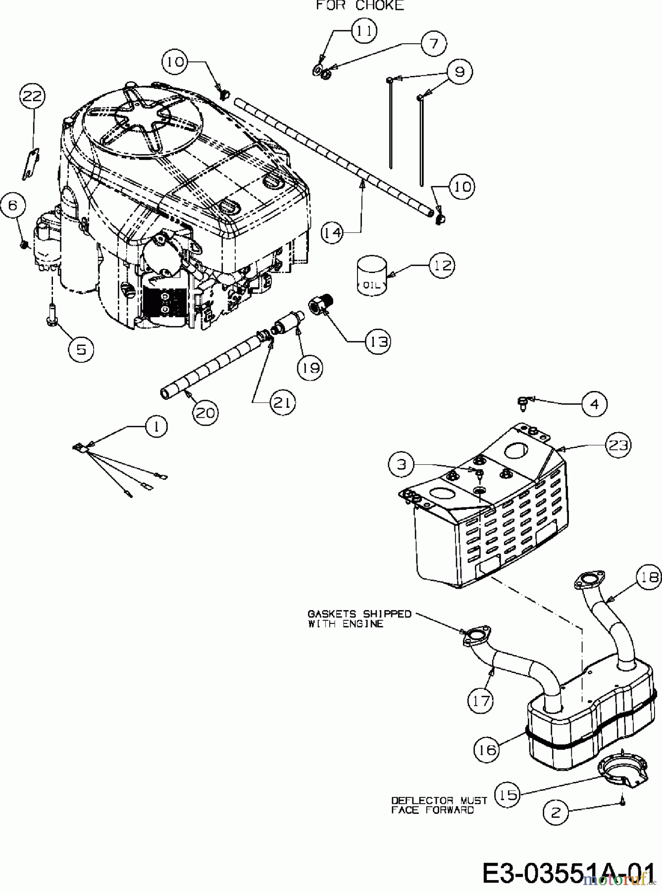  Verts Loisirs Lawn tractors VLK2 22H107 13AF799G417  (2008) Engine accessories