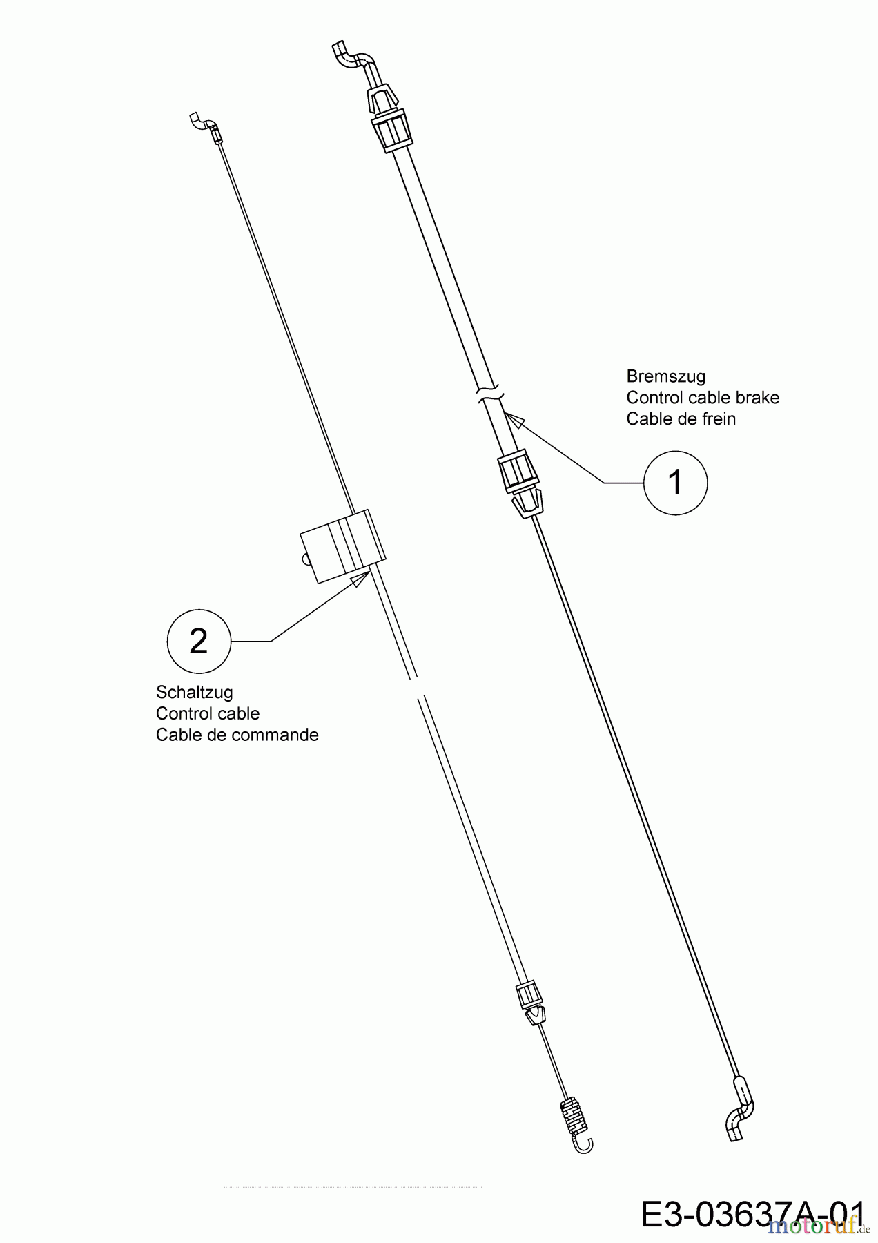  Wolf-Garten Petrol mower self propelled WA 53 AHWIS 12B-PV6J650  (2017) Control cable brake, Control cable