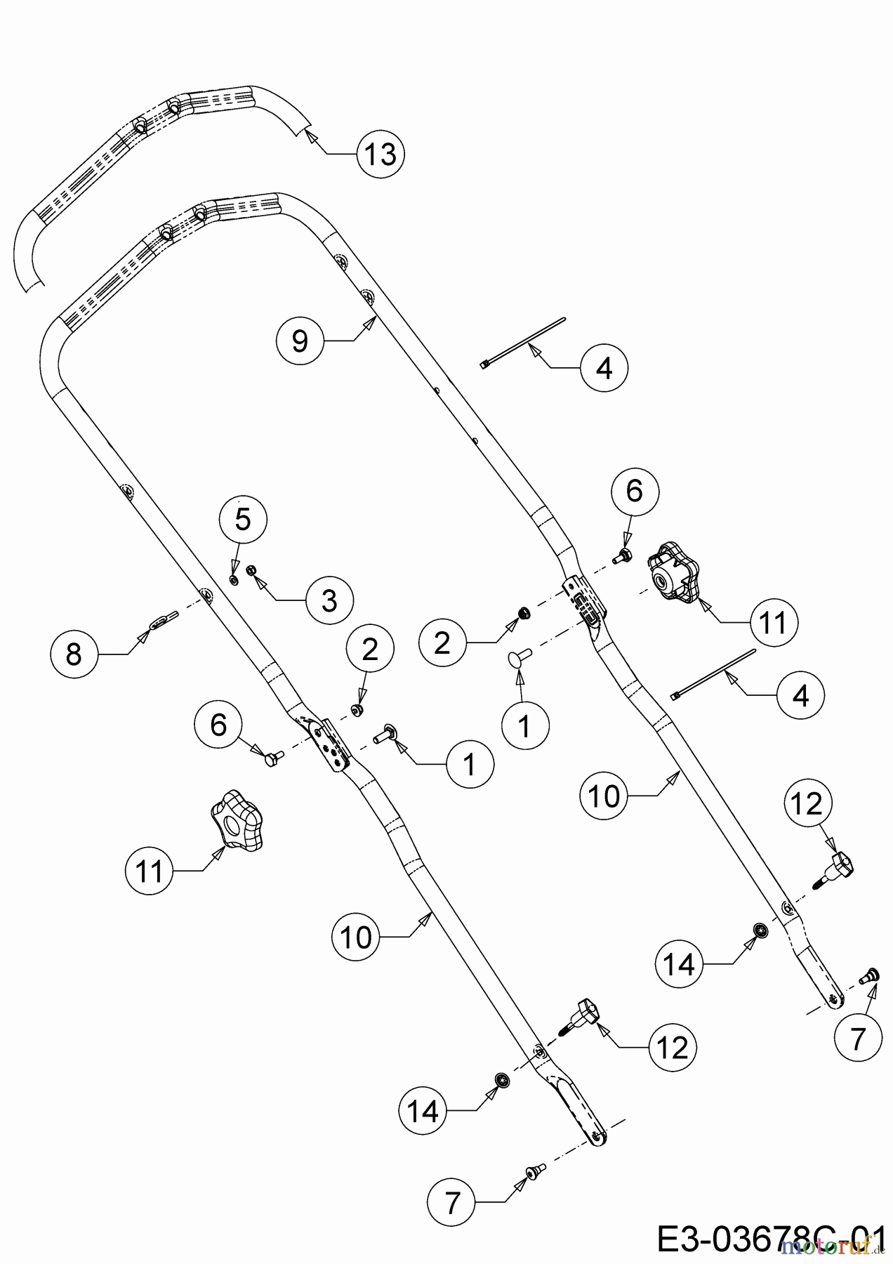  Mr.Gardener Petrol mower HW 42 B 11A-LL5B629  (2018) Handle