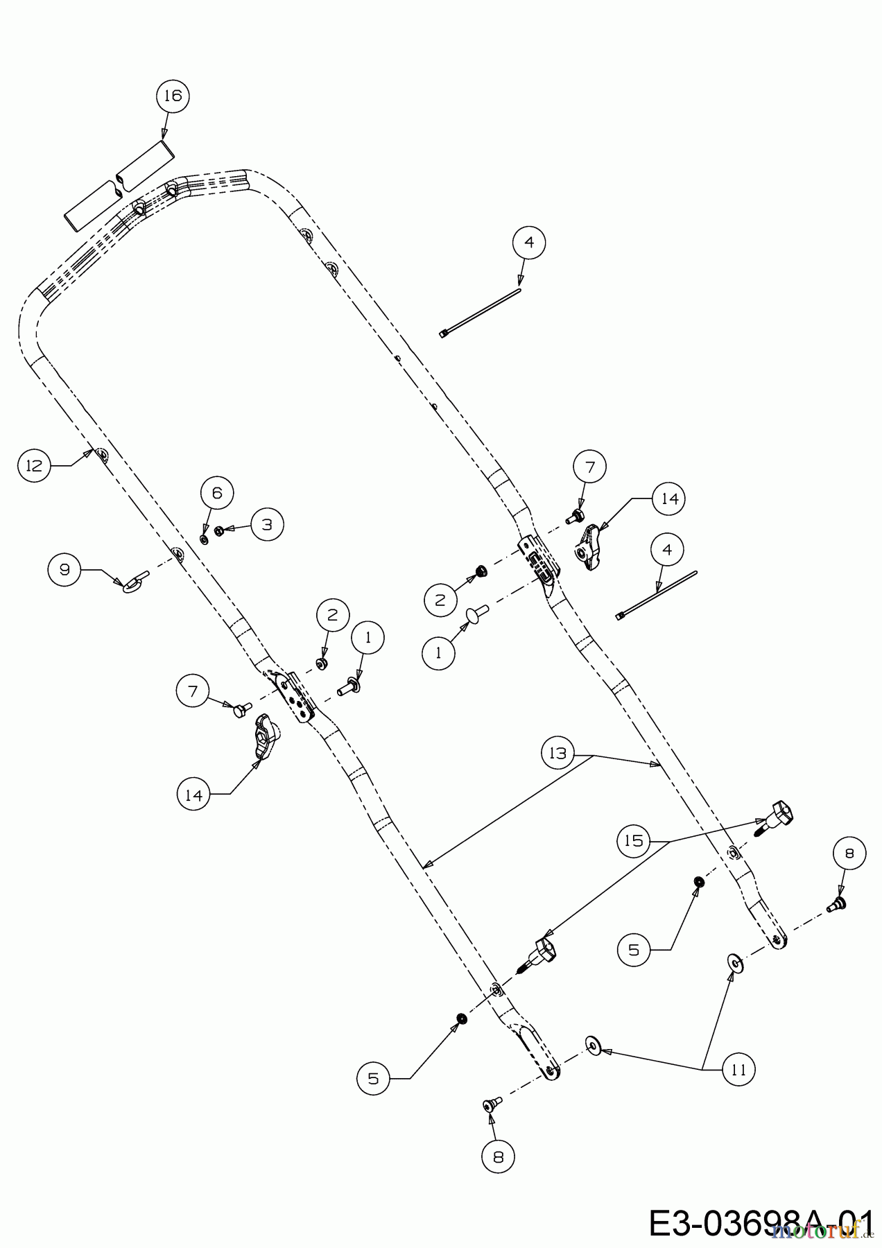  Cub Cadet Petrol mower self propelled CC 53 SPH HW 12A-PV9Q603  (2014) Handle