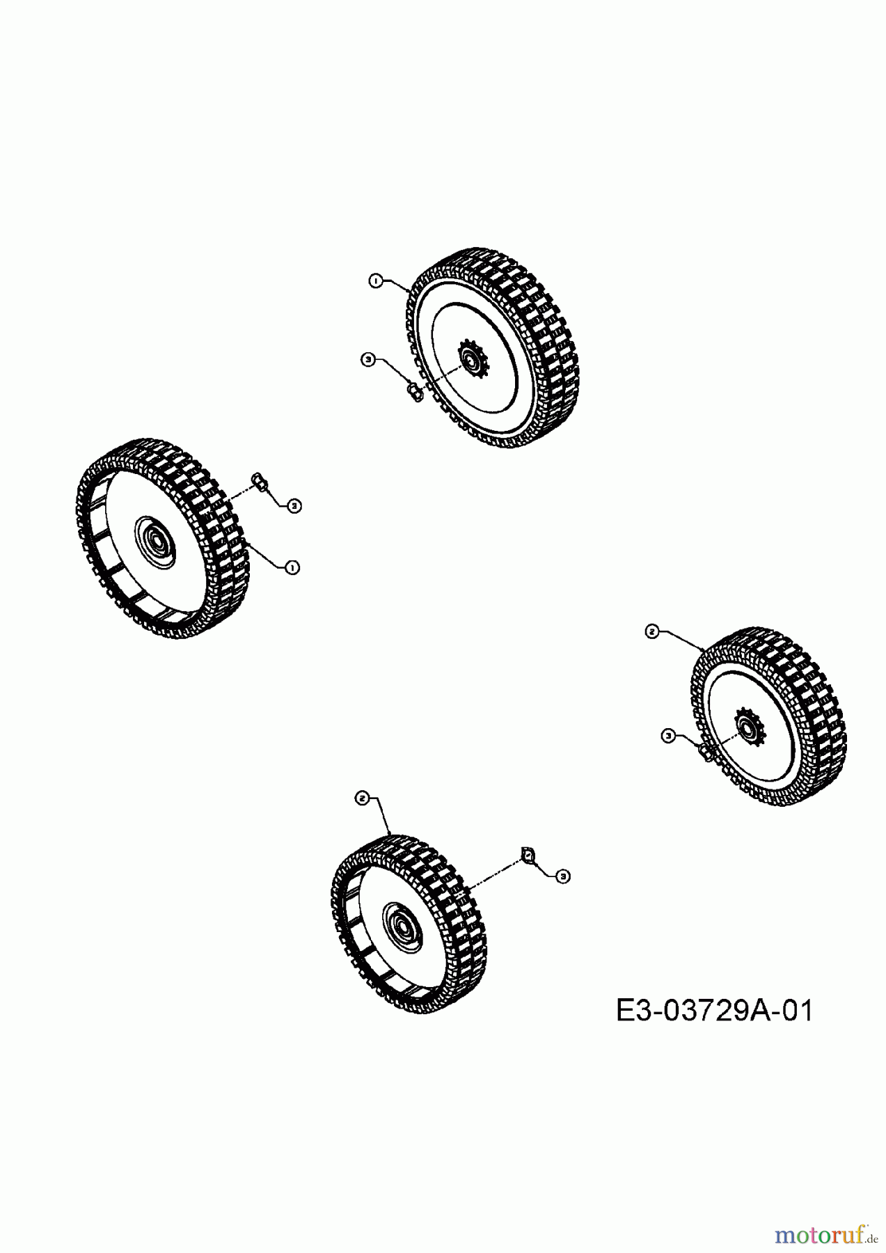 Yard-Man Petrol mower YM 5519 PO 11A-18M1643 (2008) Wheels