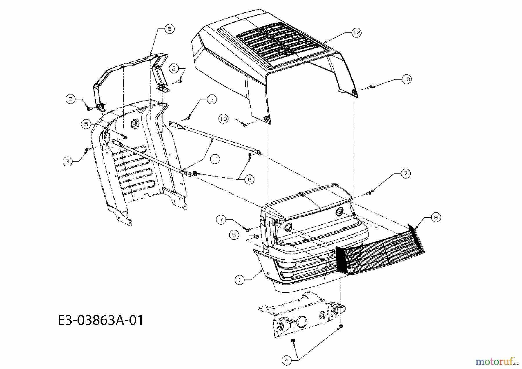 Mastercut Lawn tractors Mastercut 105 13AM760N659 (2008) Engine hood 0-Style
