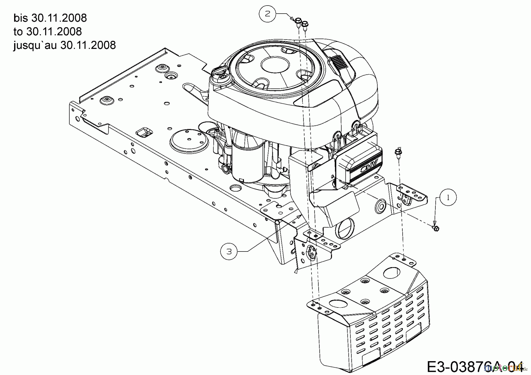  Bolens Lawn tractors BL 135/96 T 13AH775F684  (2009) Heat shield to 30.11.2008