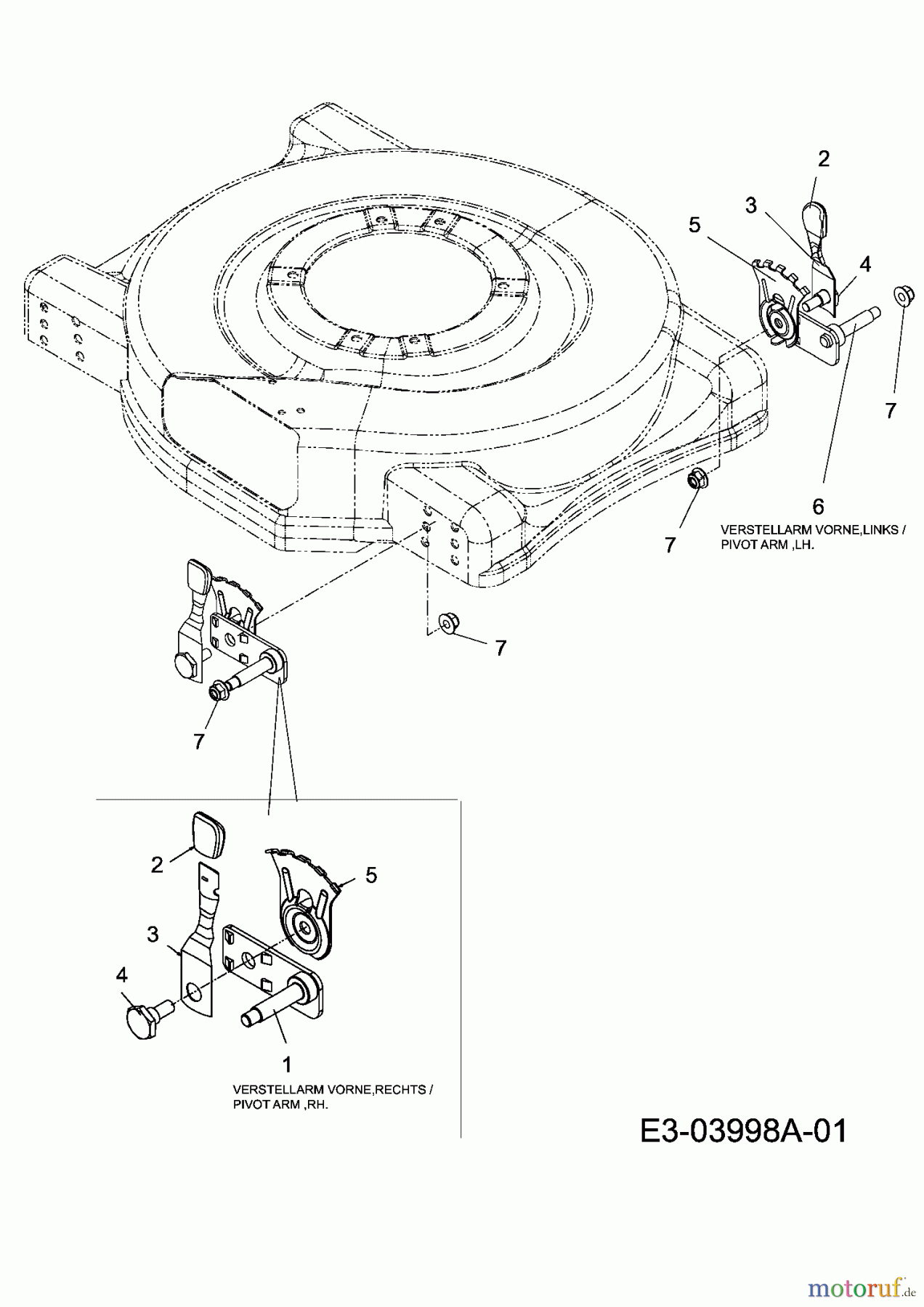  MTD Petrol mower KG 46 MB 11A-700G696  (2012) Front height adjustment