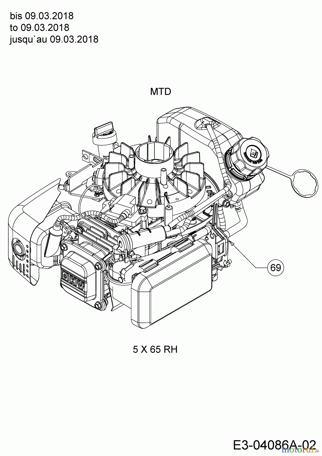 Cub Cadet Petrol mower self propelled LM2 DR53S 12BBPQKC603 (2018) Engine MTD to 09.03.2018