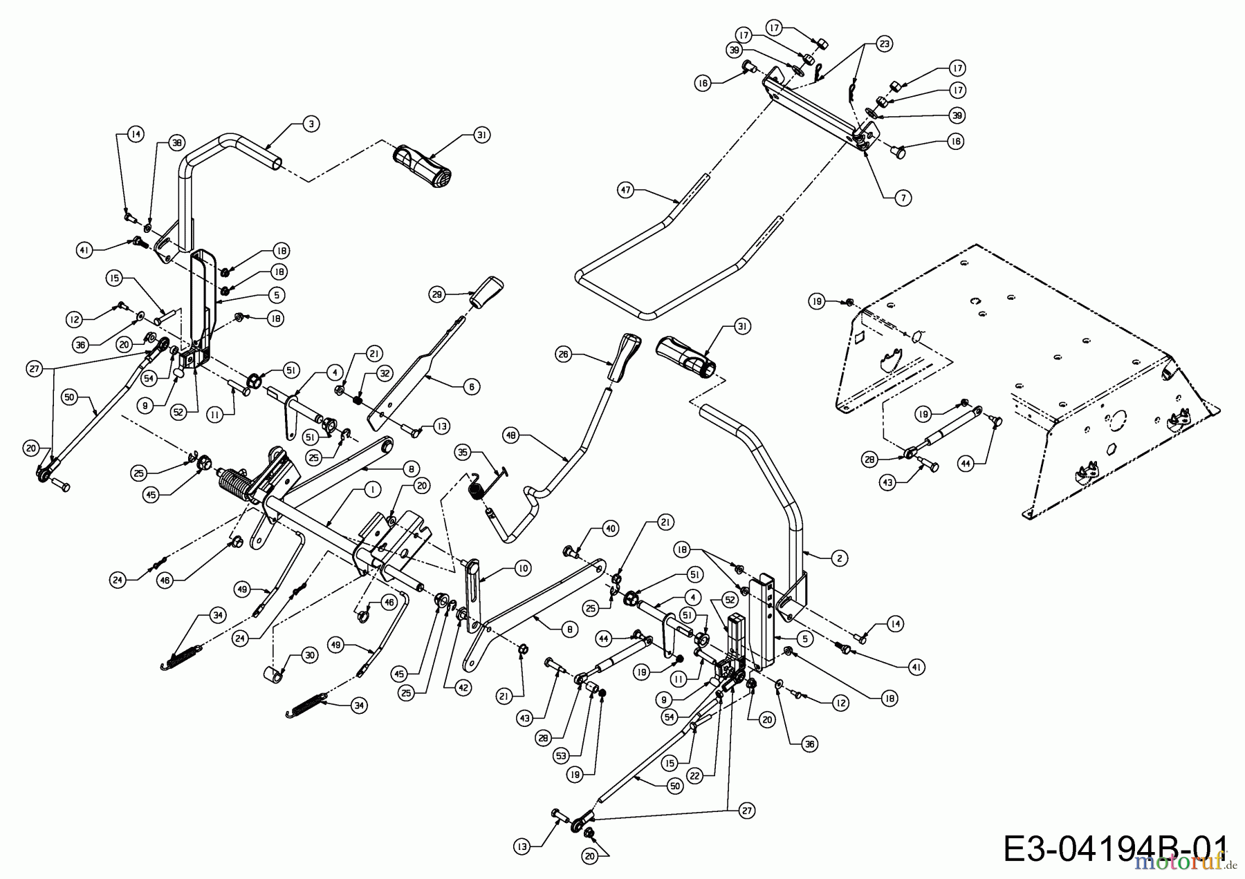 Cub Cadet Zero Turn RZT 54 17AI2ACK603 (2010) Steering, Deck lift