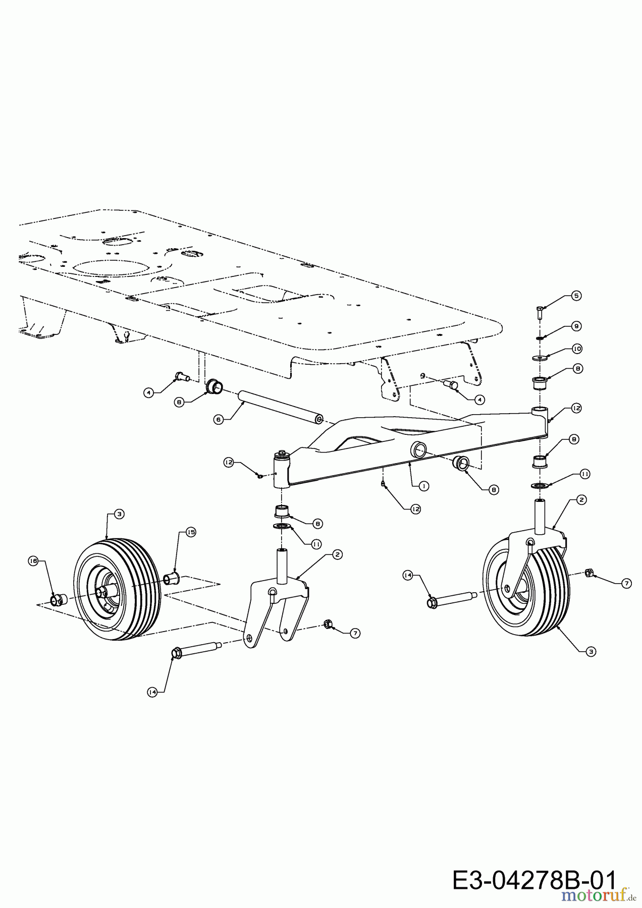 Cub Cadet Zero Turn RZT 42 17AE2ACS603 (2011) Wheels, Pivot bar