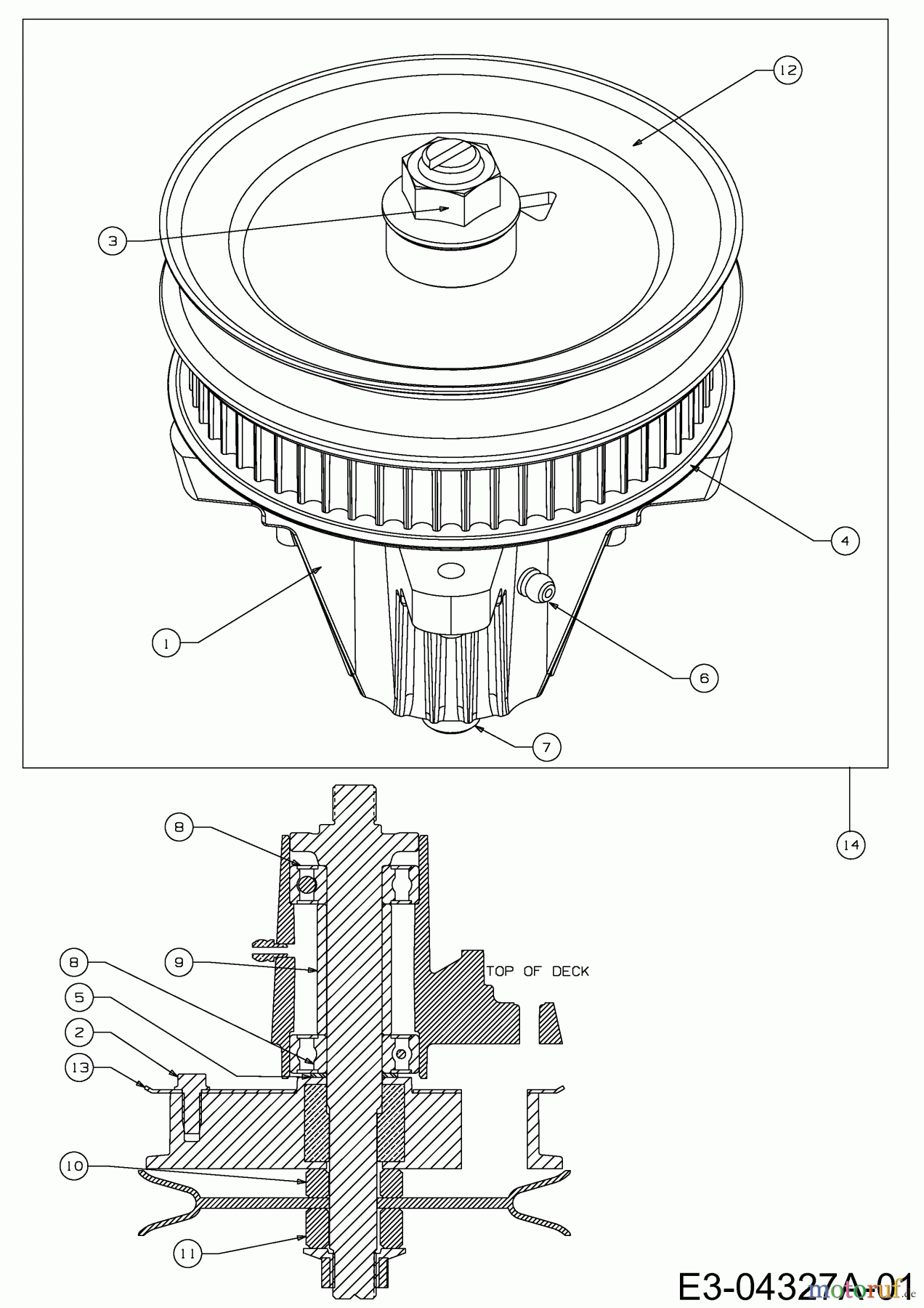 Cub Cadet Zero Turn FMZ 42 17AE4BFR603 (2008) Spindle 618-04684