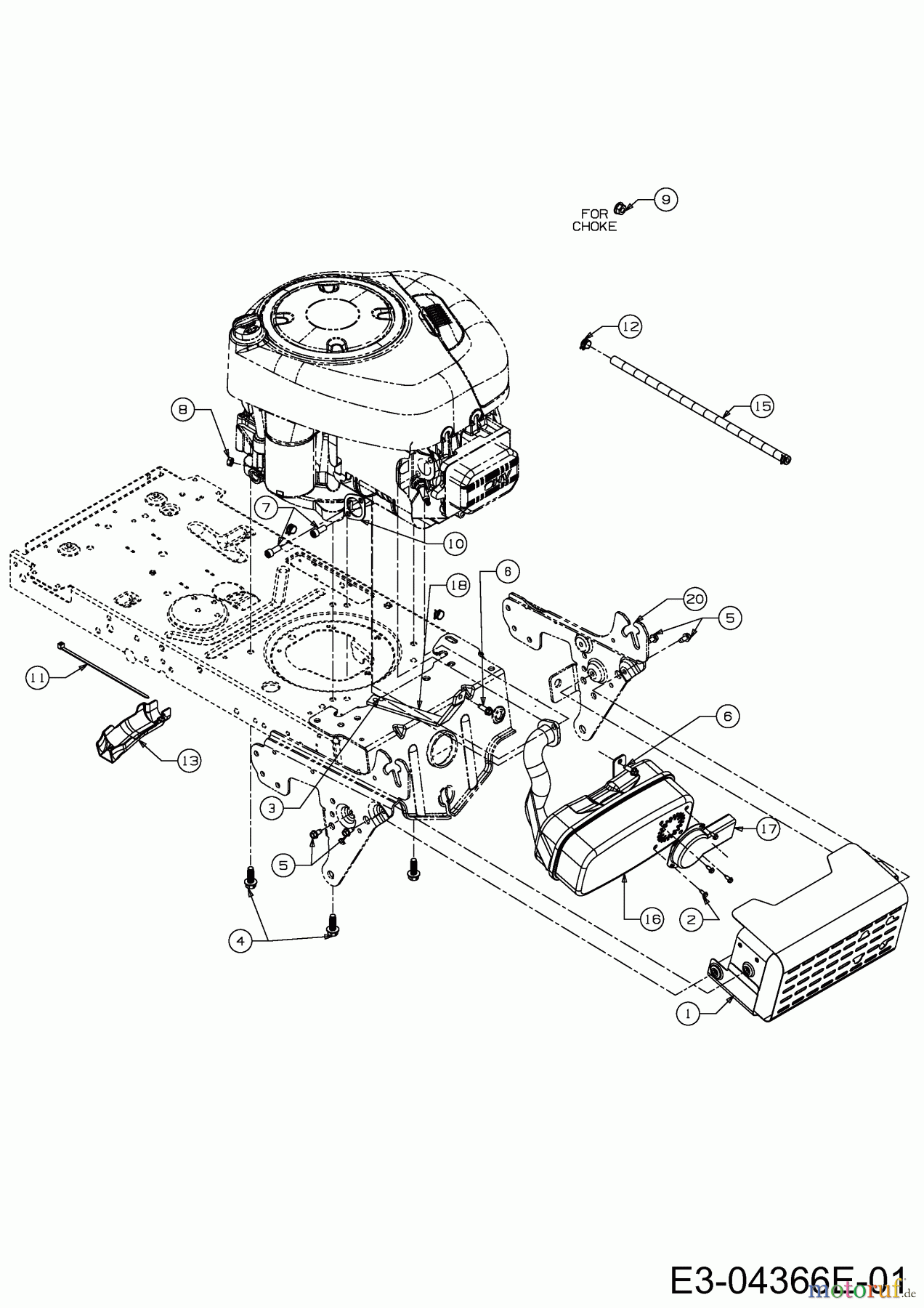  MTD Lawn tractors Smart RE 175 13AN765E600  (2013) Engine accessories