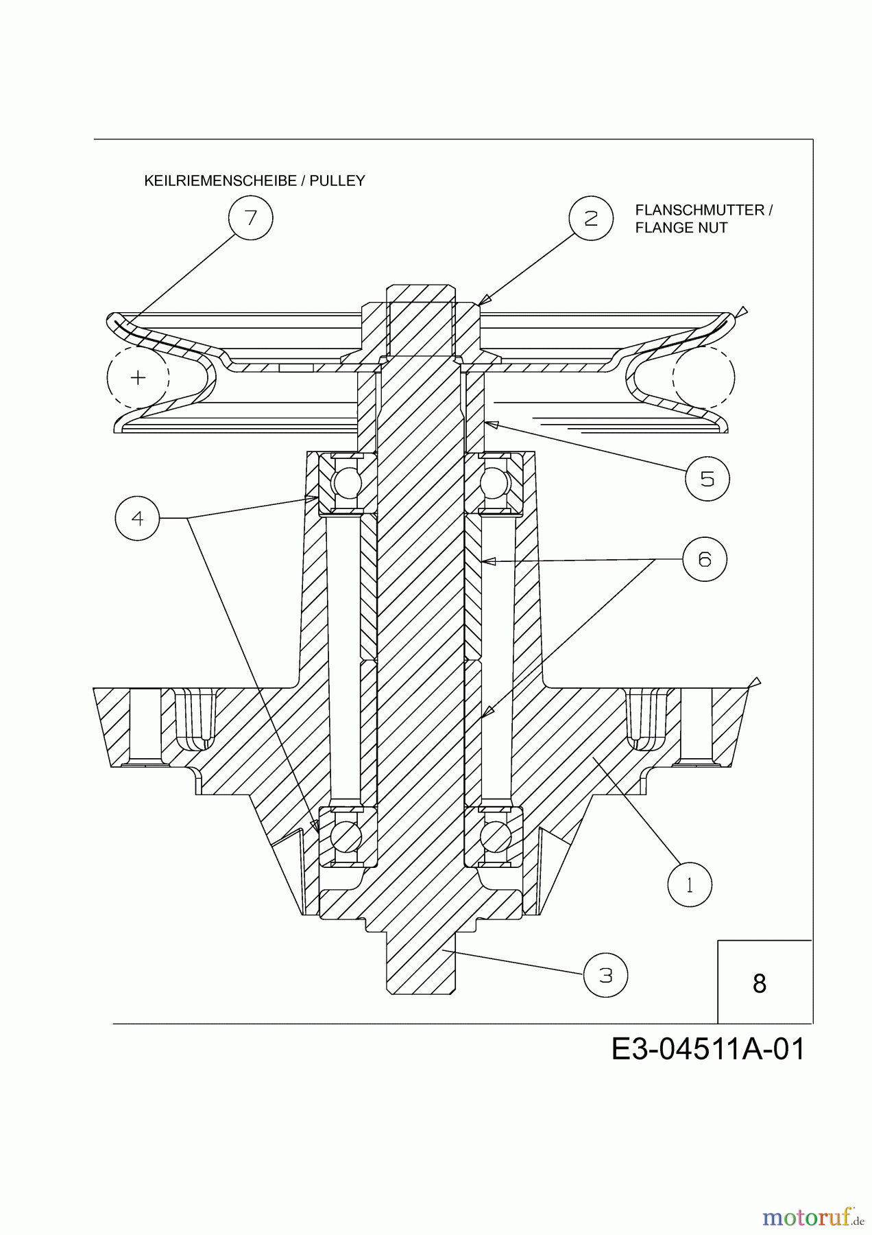  Oleo-Mac Lawn tractors Polo 97/13.5 T 13AH779F636  (2006) Spindle 618-04197