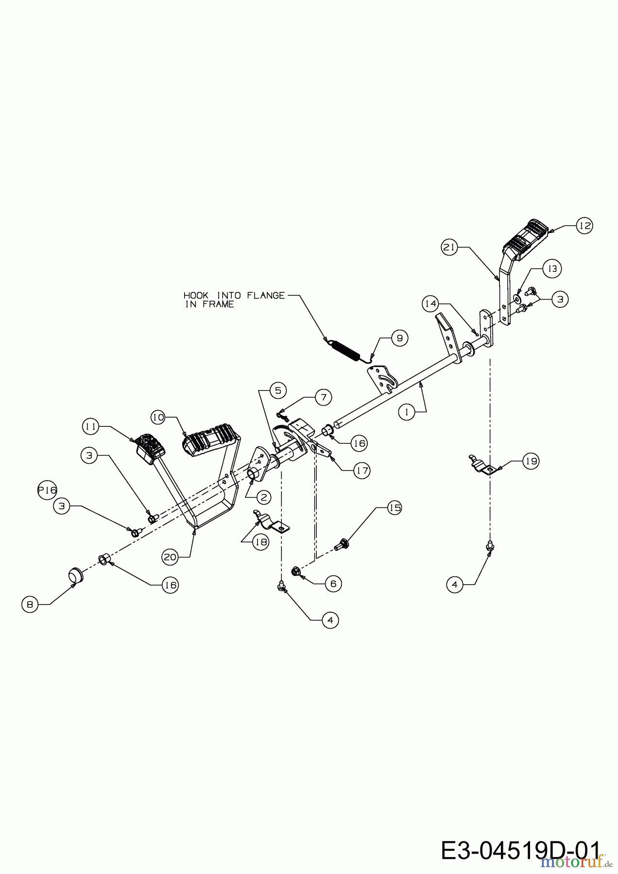  Cub Cadet Lawn tractors CC 1016 HF 13AD91AF603  (2012) Pedals