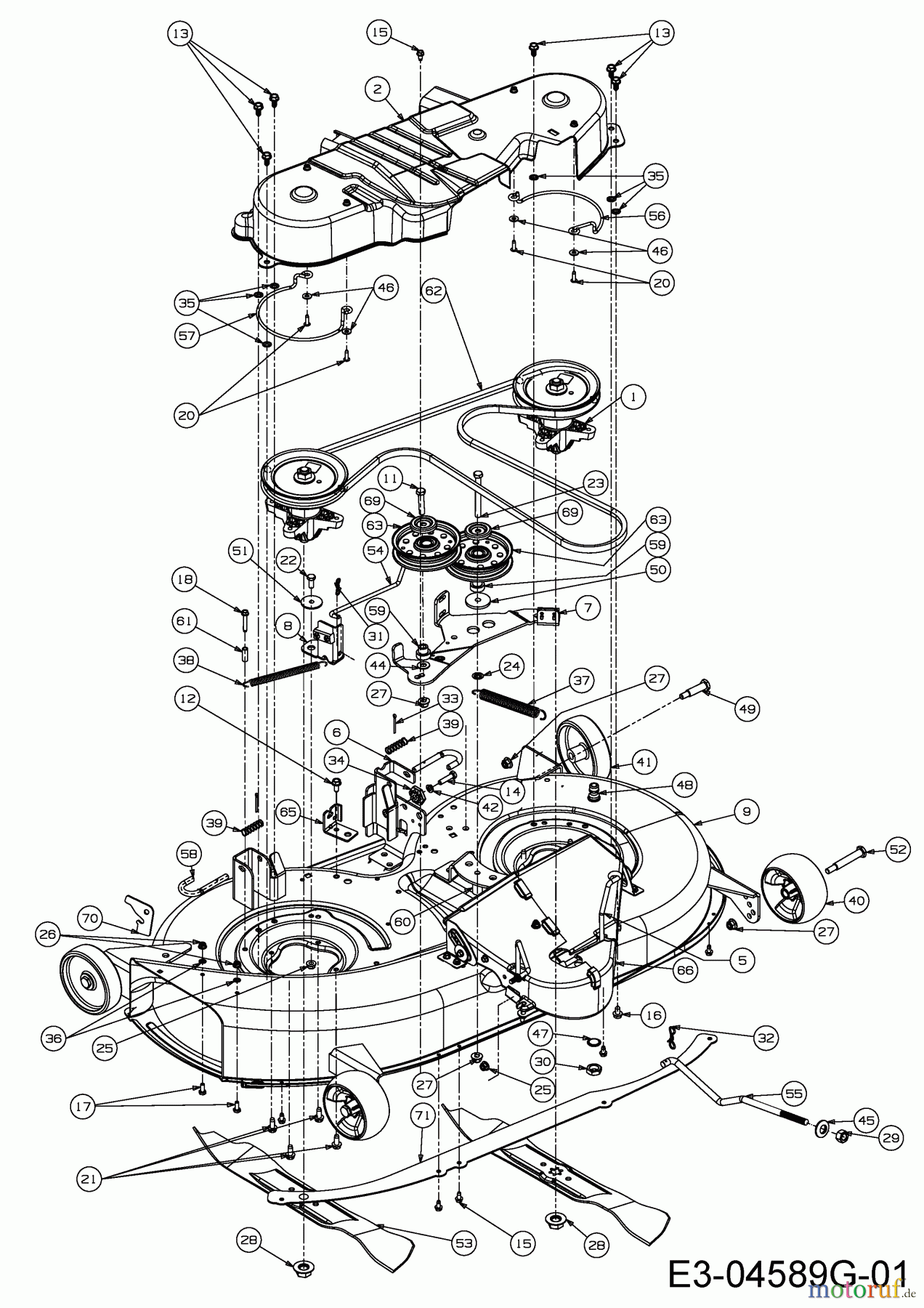Cub Cadet Lawn tractors CC 1019 HG 13BJ93AG603 (2015) Mowing deck G (42