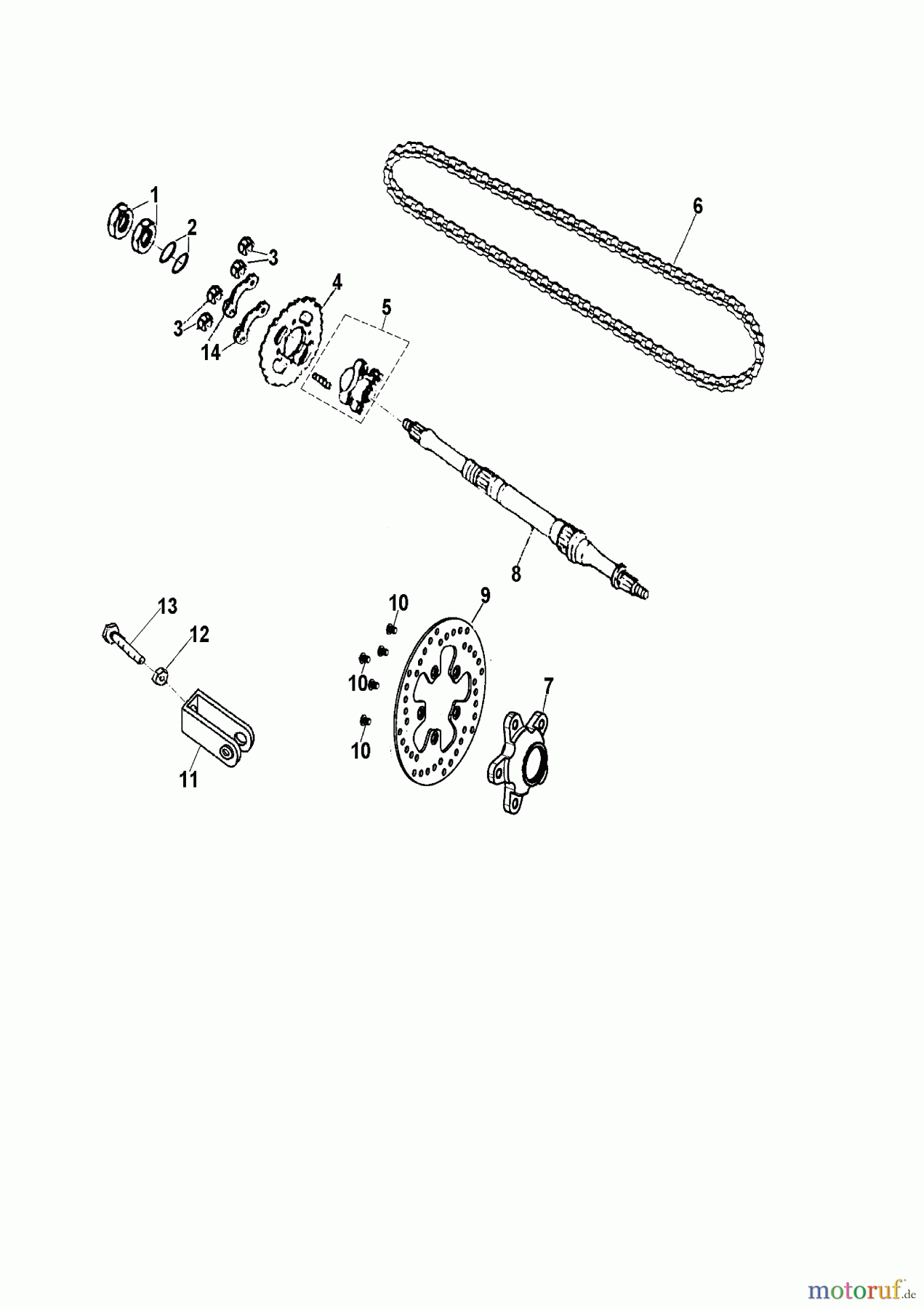  Cub Cadet Quads SS 230 36AA135O603  (2009) Drive shaft, Crown gear