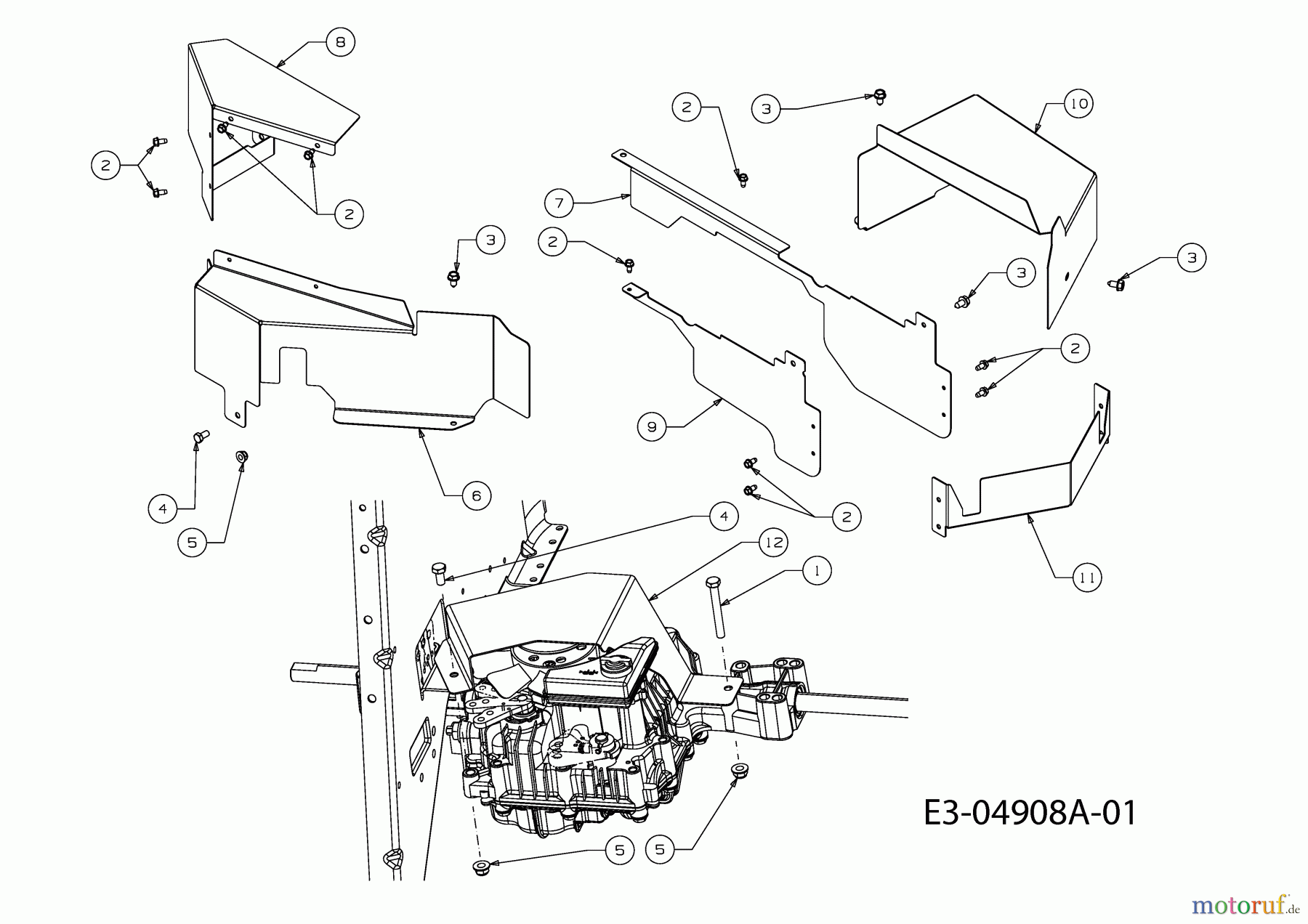  Cub Cadet Lawn tractors CC 1015 RD-E 13CV51CE403  (2009) Covers mowing deck E (36