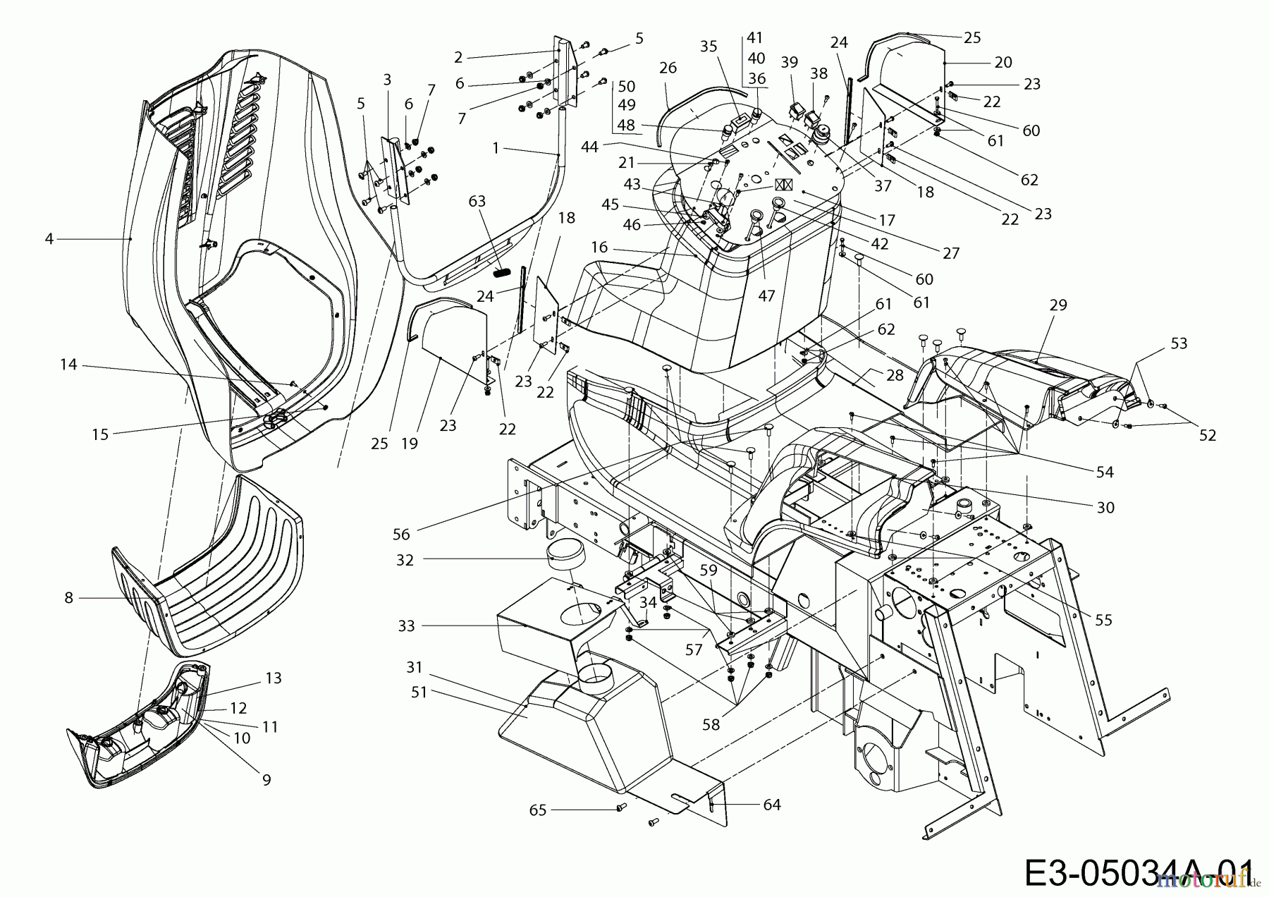  Cub Cadet Compact tractors CC 3250 RDH 4 WD 54A1G8RU603  (2010) Dashboard, Engine hood