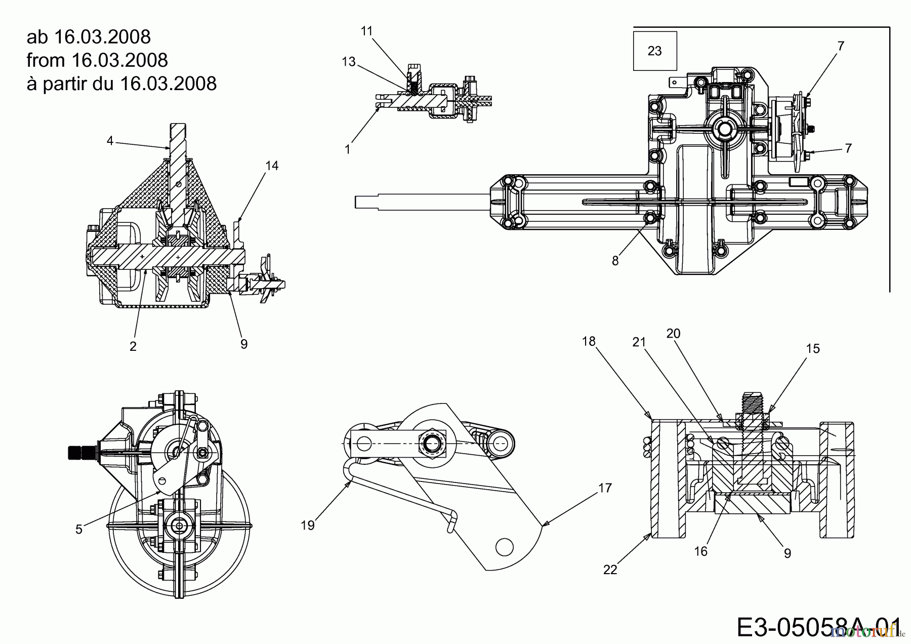  Temver Lawn tractors EJL 175-107 T 13AN763G642  (2010) Gearbox 618-04566 from 16.03.2008