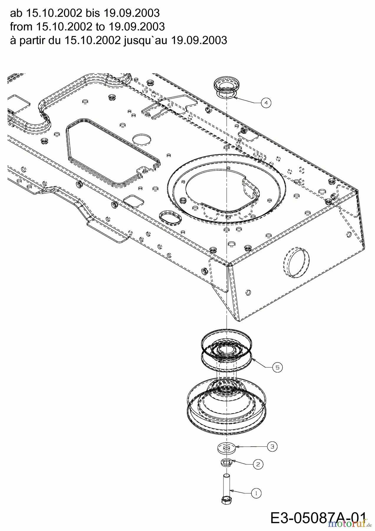  MTD Garden tractors G 200 14AQ808H678  (2003) Engine pulley from 15.10.2002 to 19.09.2003