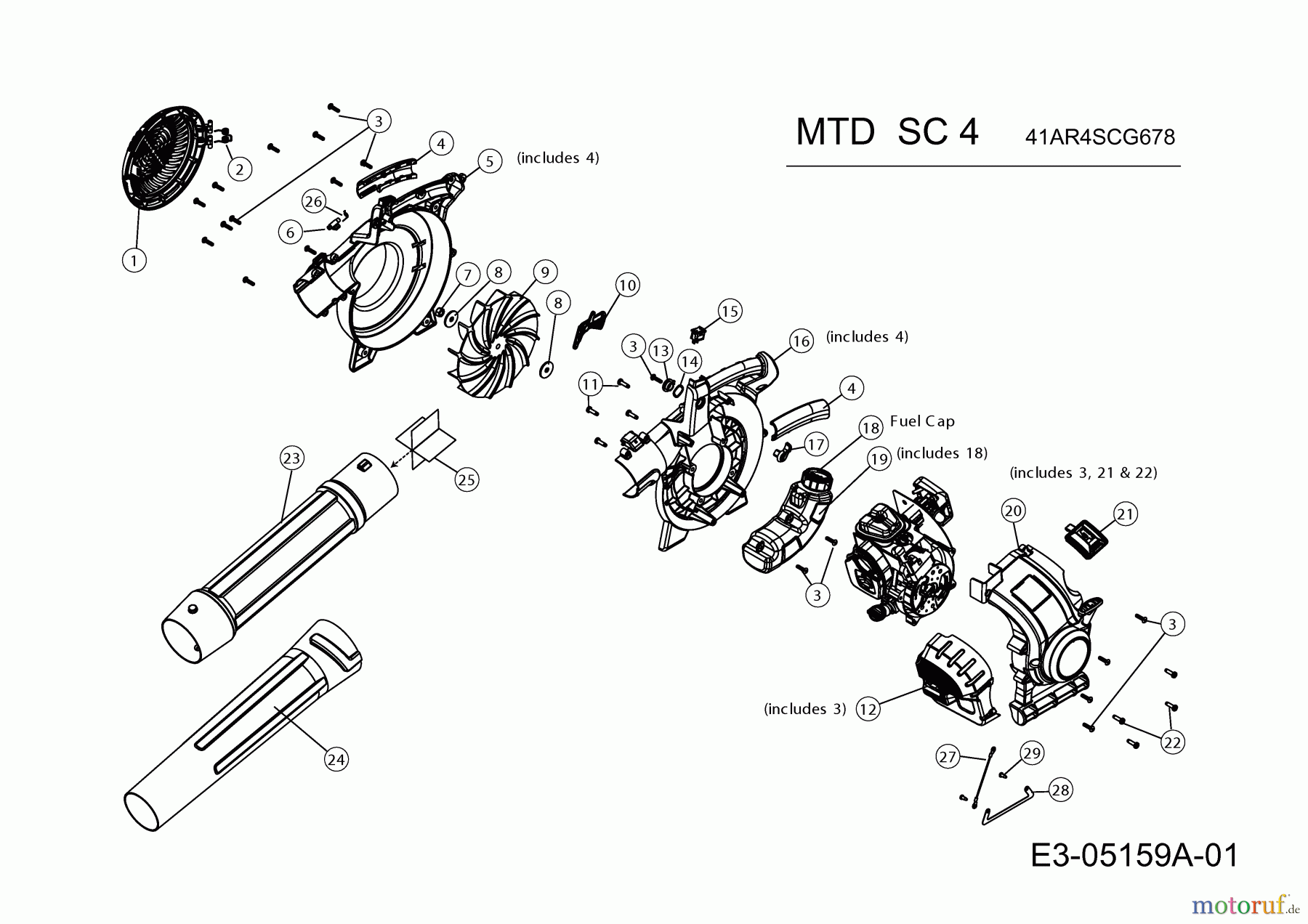  MTD Leaf blower, Blower vac SC 4 41AR4SCG678  (2017) Basic machine