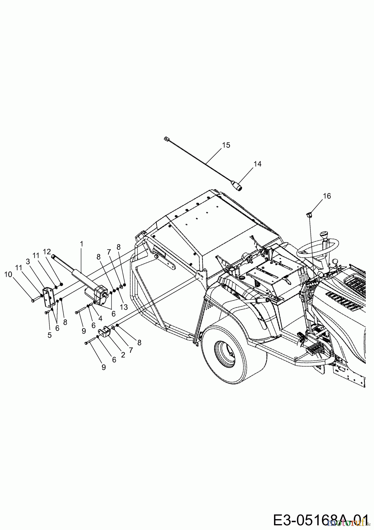 MTD Accessories Accessories compact tractors Grass catcher incl. emptying for CC 2000/3000 RD series, Electric emptying for 450 l box 596-207-600 (2009) Electric emptying grass catcher