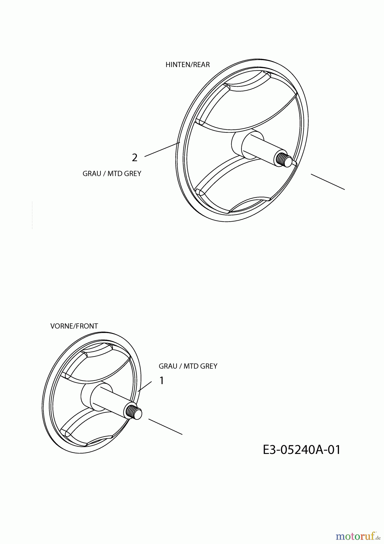 Gamma Electric mower EM 3211 18D-R1E-687 (2010) Hub caps