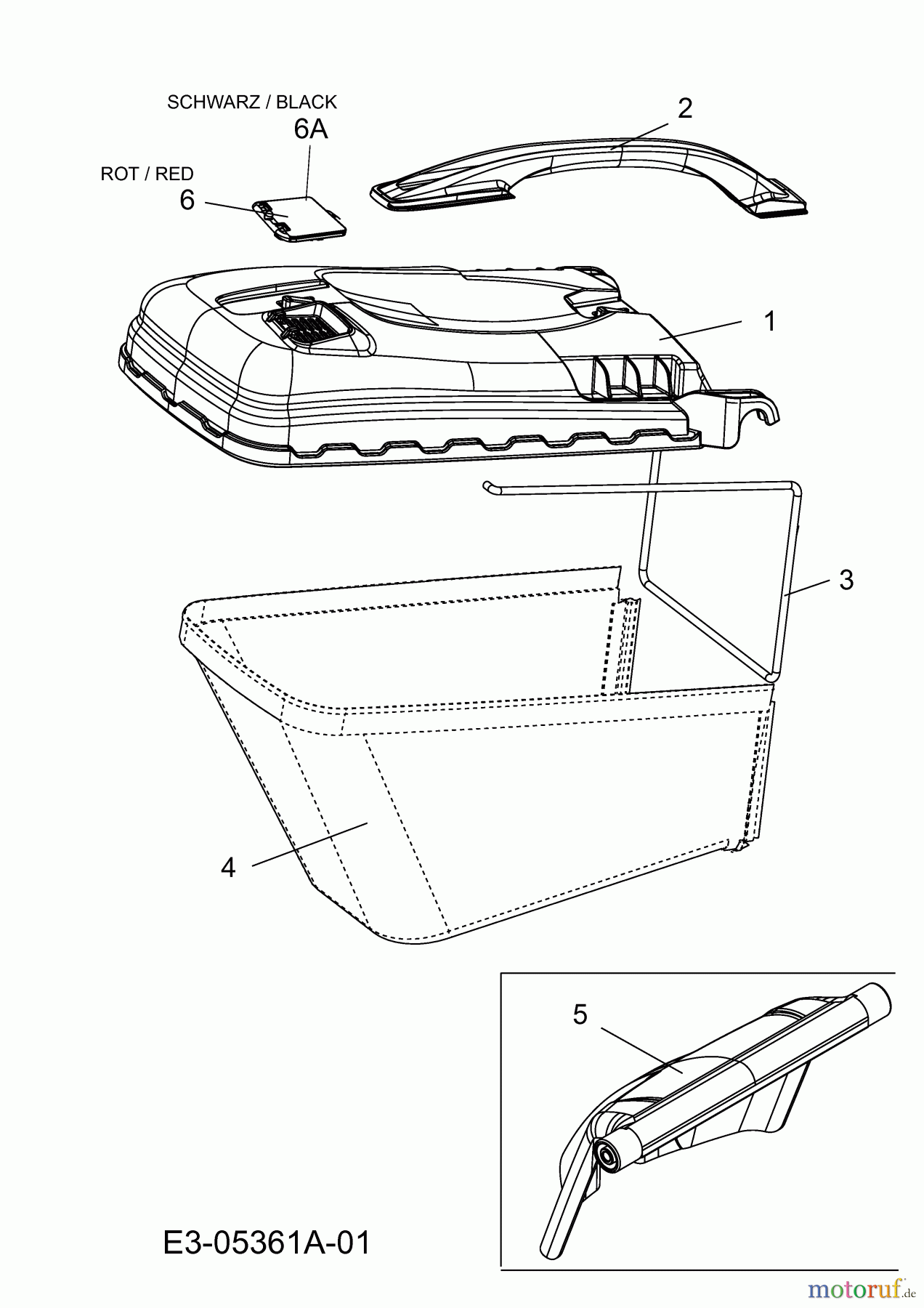  MTD Electric mower self propelled 48 ESPHW 18AR11L-600  (2012) Grassbag, Rear Flap