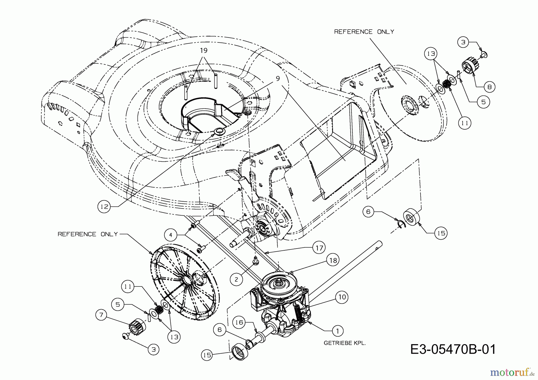  Gartenland Petrol mower self propelled 511.GLS 46 A 12D-J2JD640  (2011) Transmission